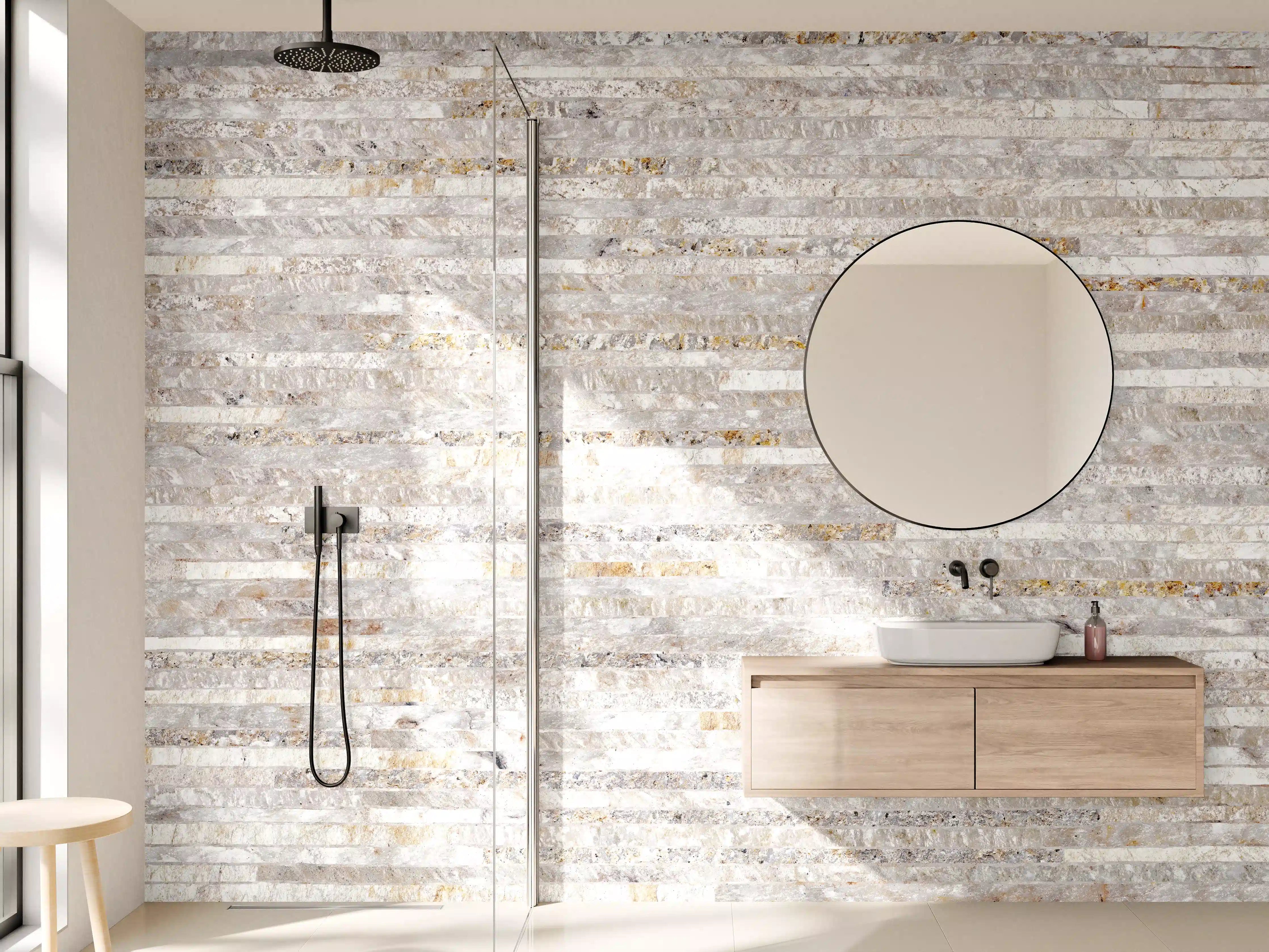 Wandverkleidung Bad - Ziegelsteinwand Struktur