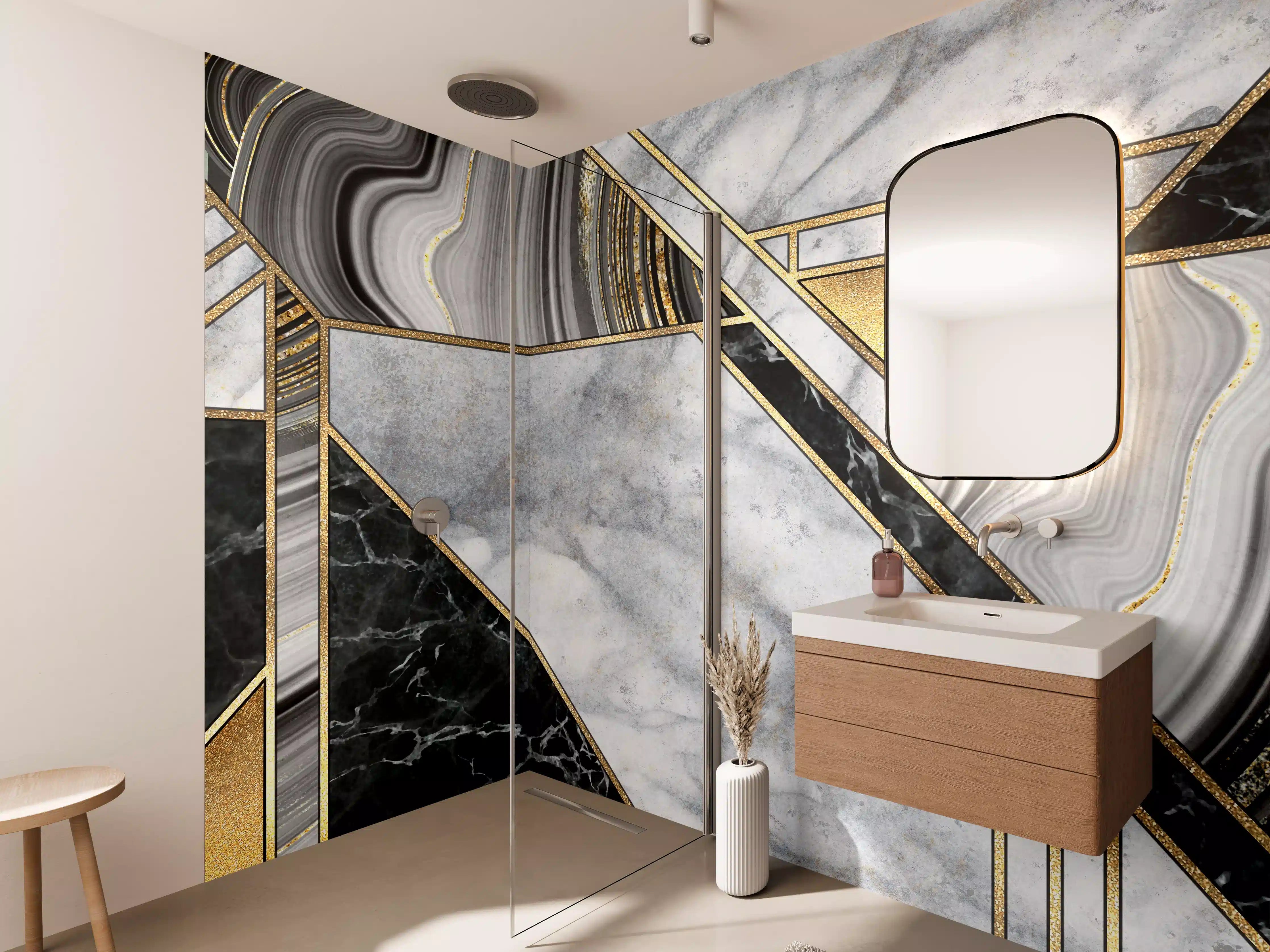 Wandverkleidung Bad - abstrakter Art Deco Hintergrund