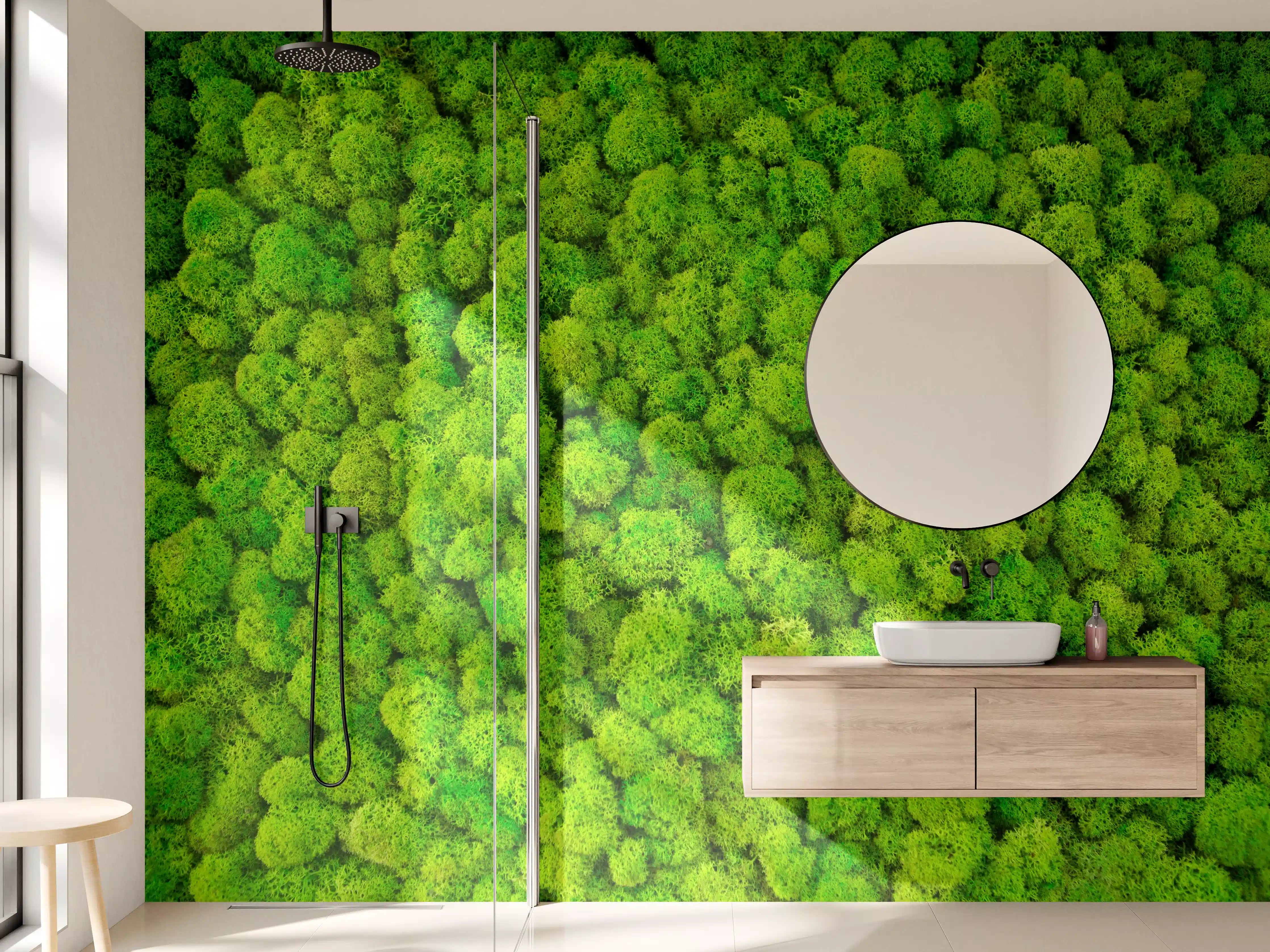 Wandverkleidung Bad - dekoratives Moos Design