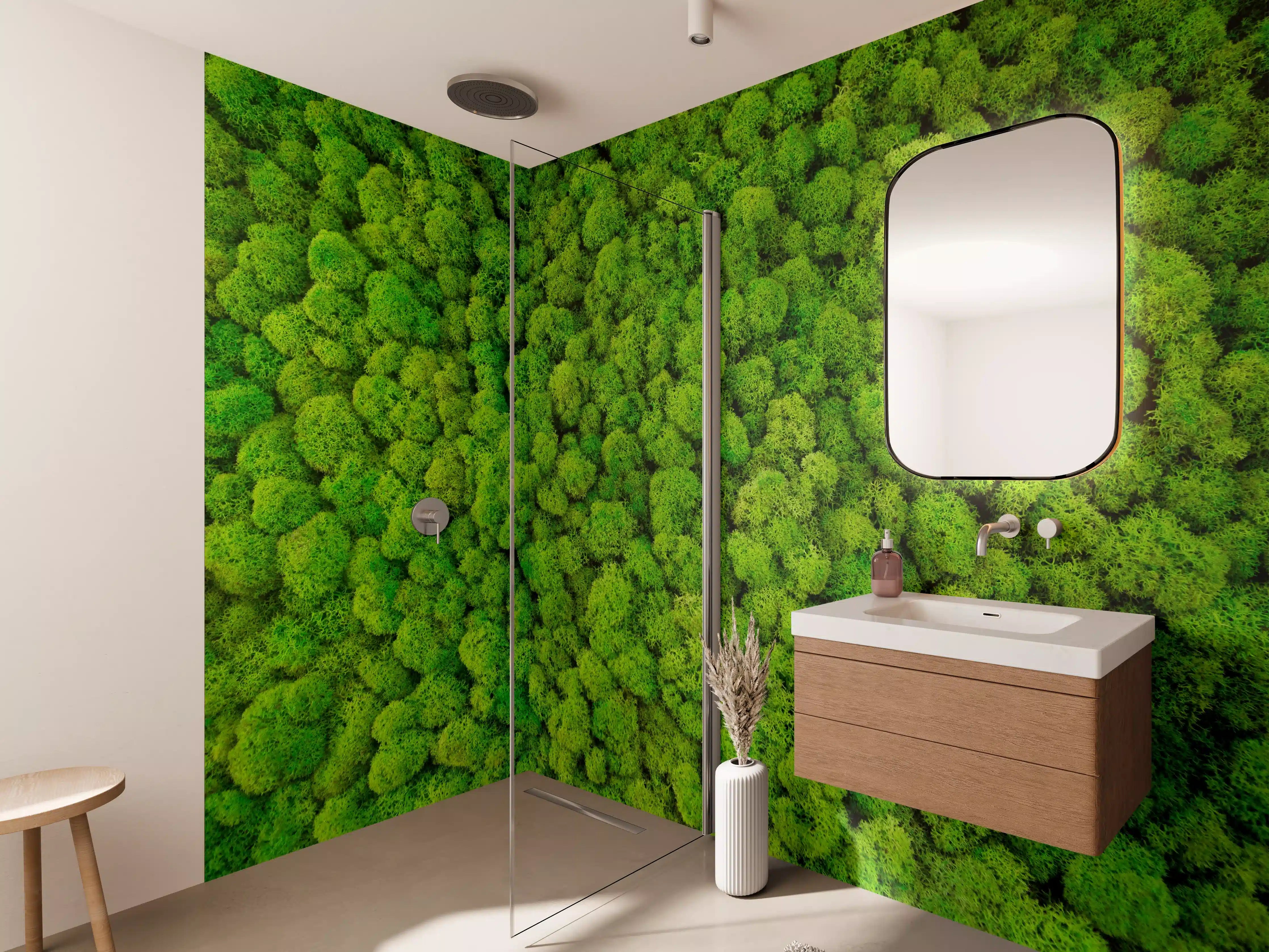 Wandverkleidung Bad - dekoratives Moos Design