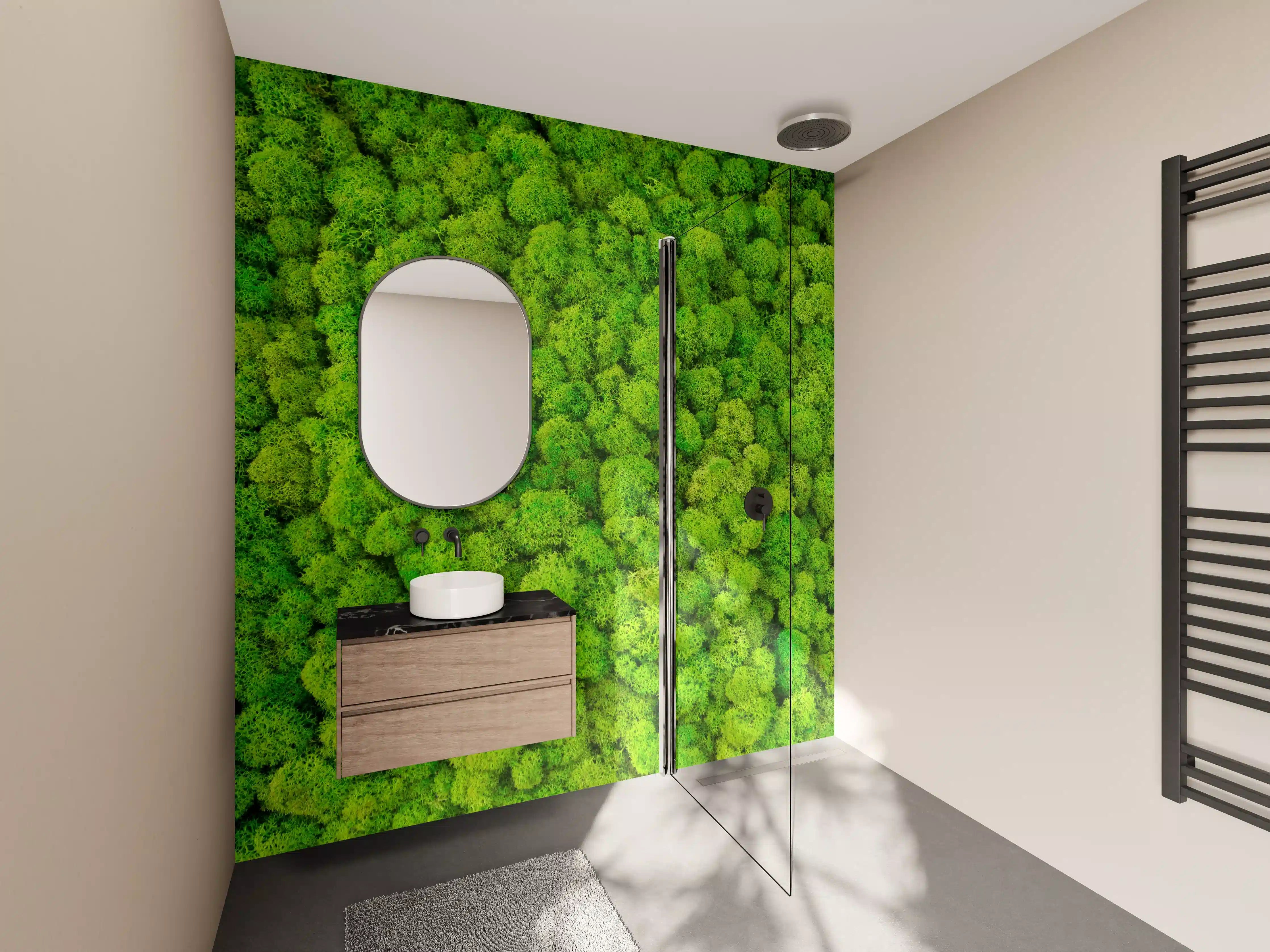 Wandverkleidung Bad - dekoratives Moos Design