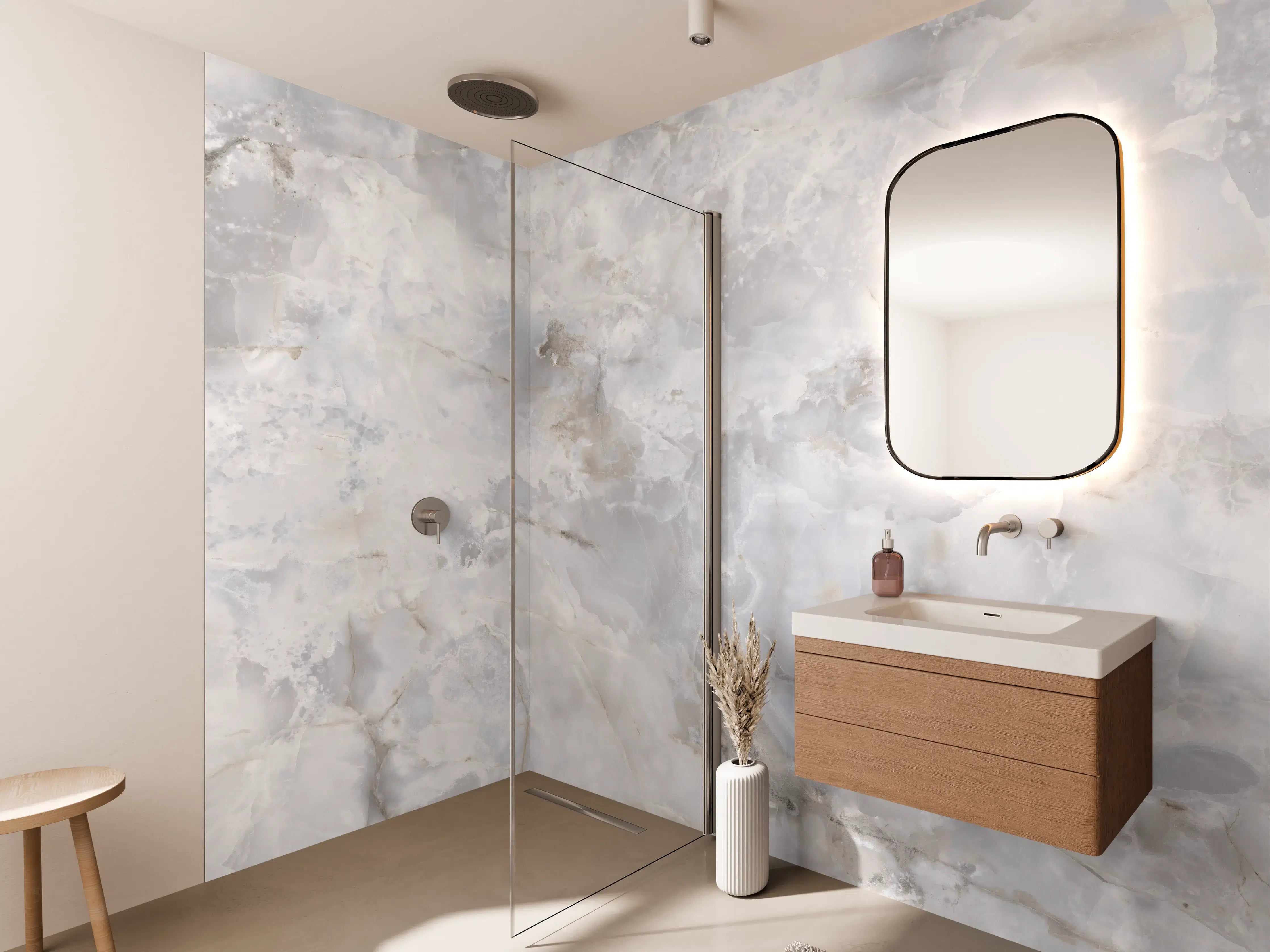 Wandverkleidung Bad - onyx marmor textur
