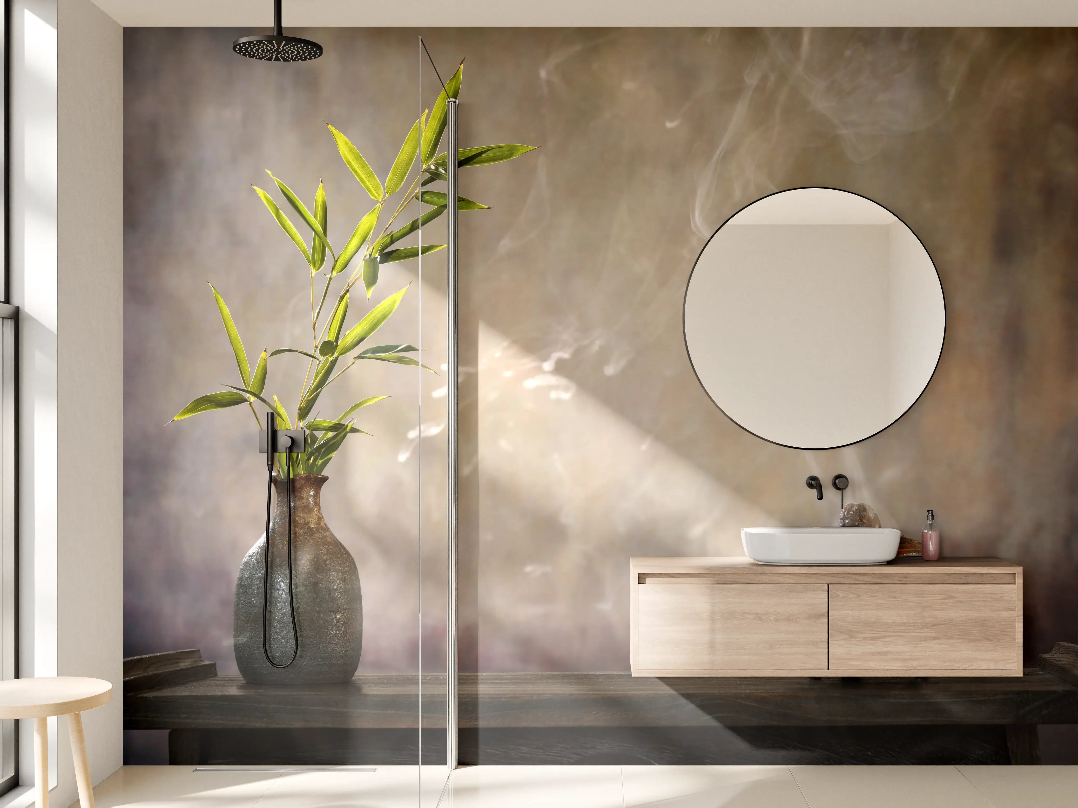 Wandverkleidung Bad - spirituelles Spa-Stillleben
