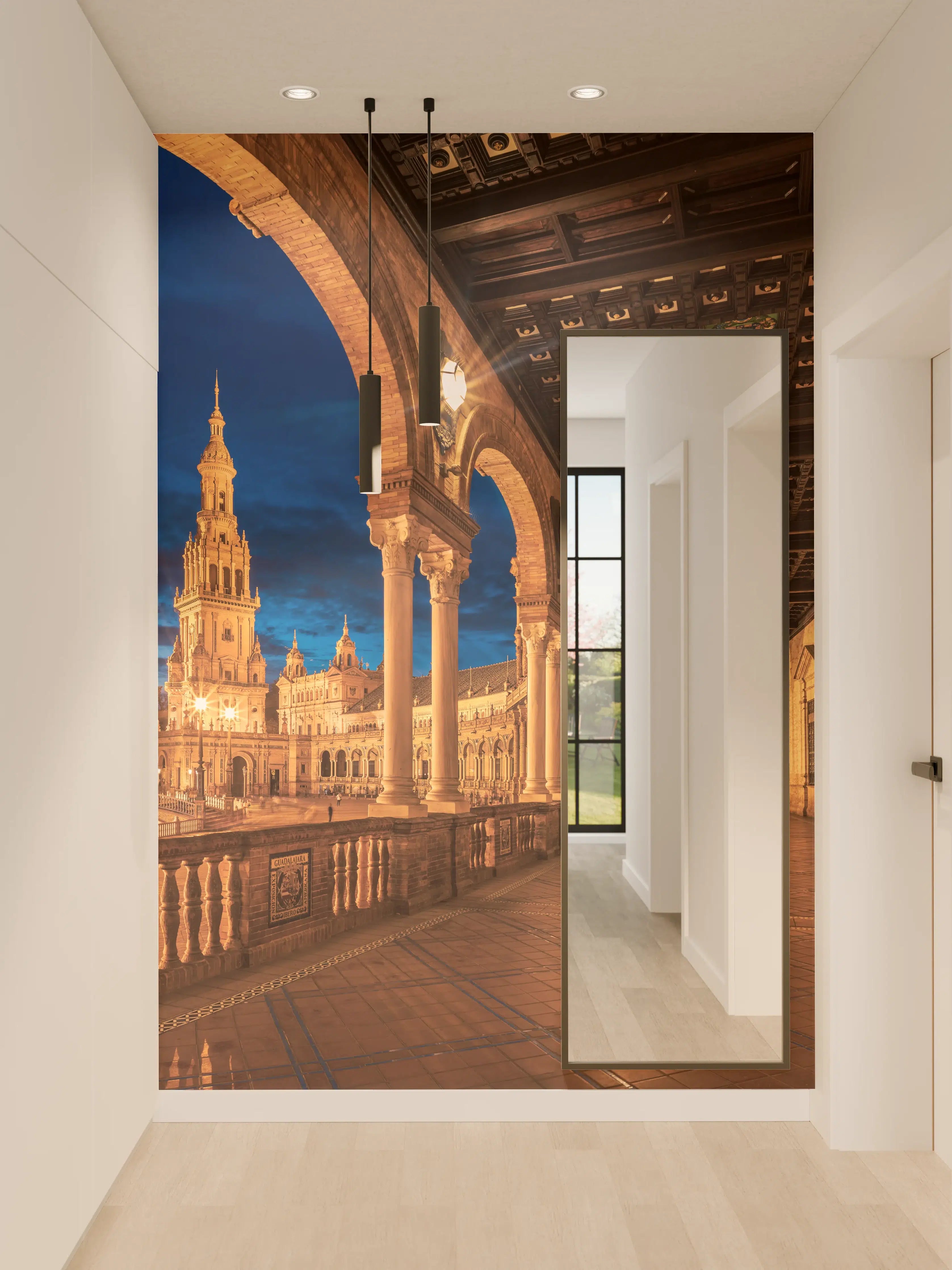 Wandverkleidung Flur - Plaza de Espana con Sevilla - Spanien