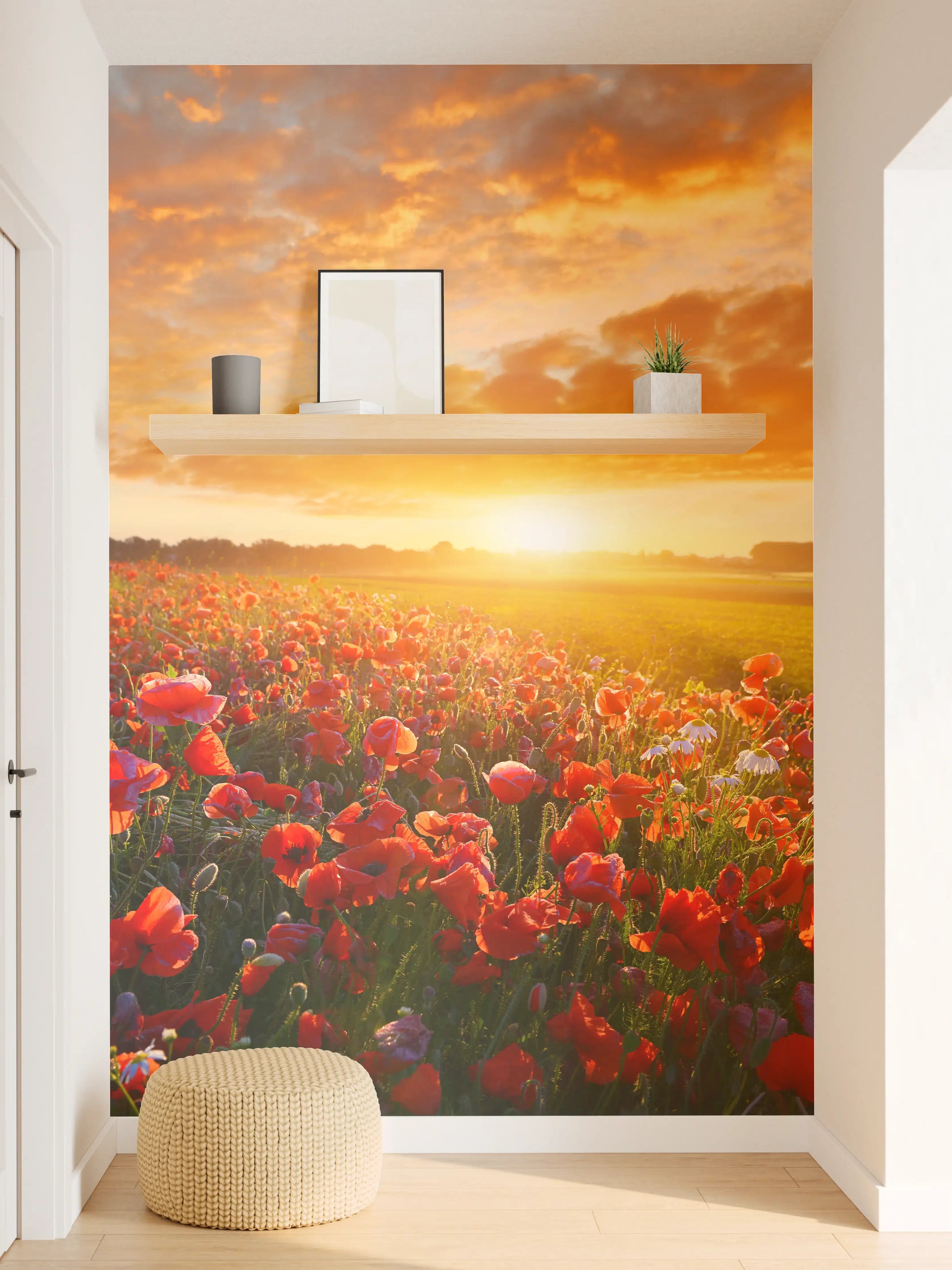 Wandverkleidung Flur - Abendstimmung im Blumengarten