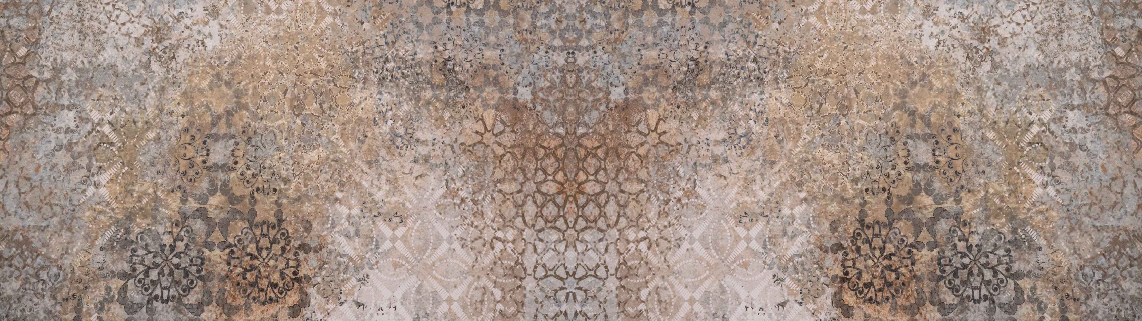 Wandverkleidung Flur-Abgenutzte bräunliche Vintage Tapete