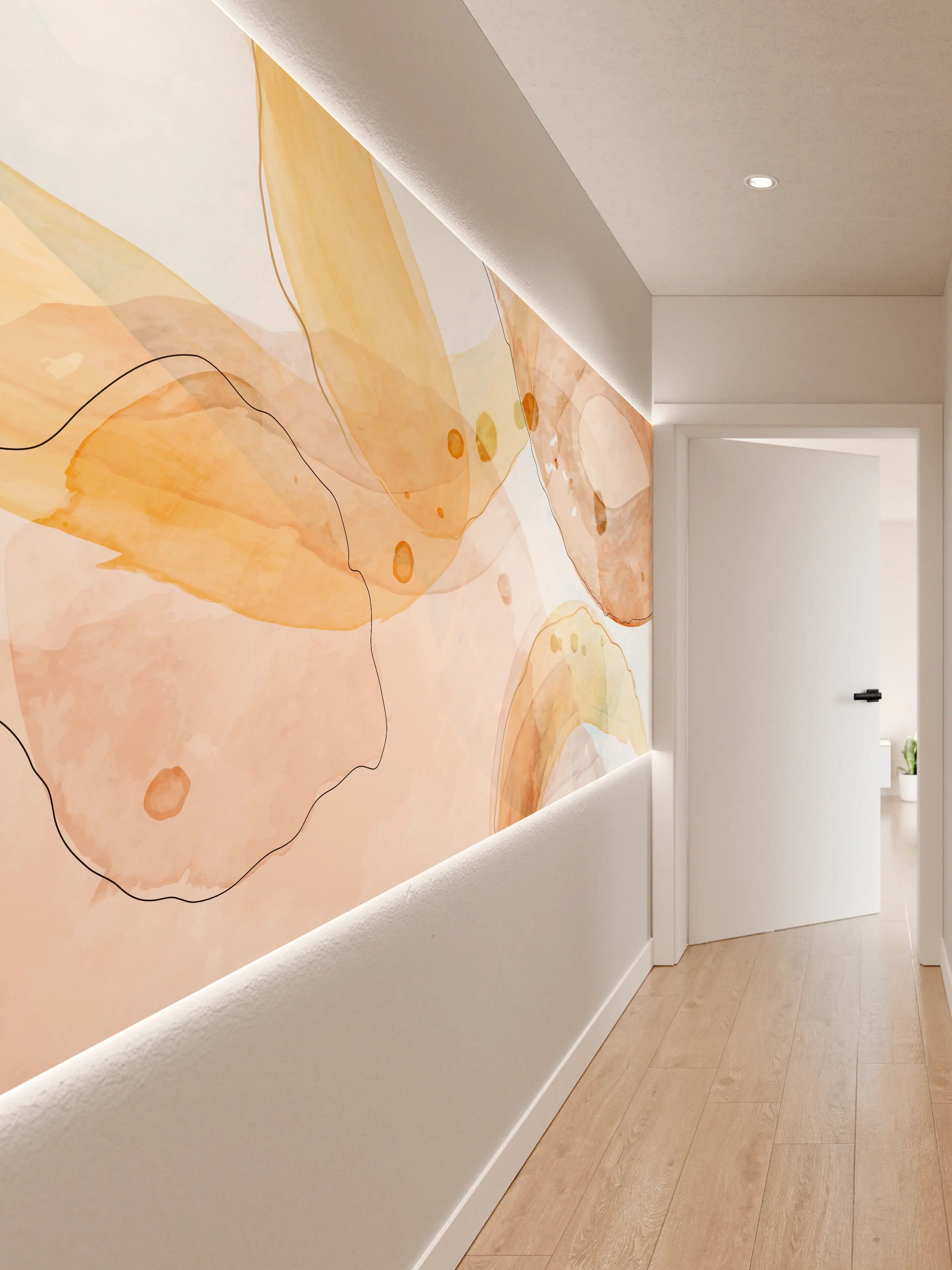 Wandverkleidung Flur - Abstrakte Aquarellfarbtextur