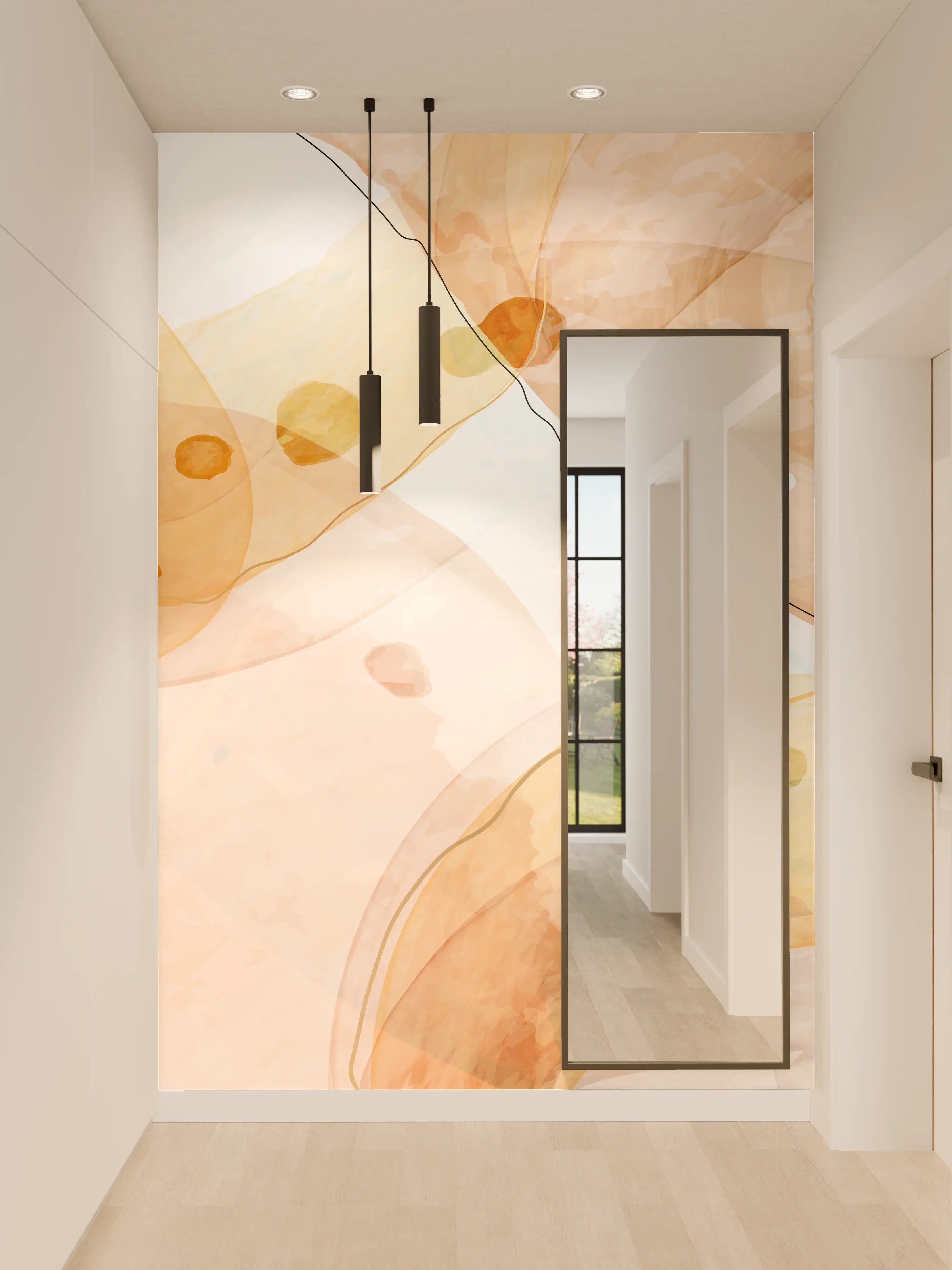 Wandverkleidung Flur - Abstrakte Aquarellfarbtextur