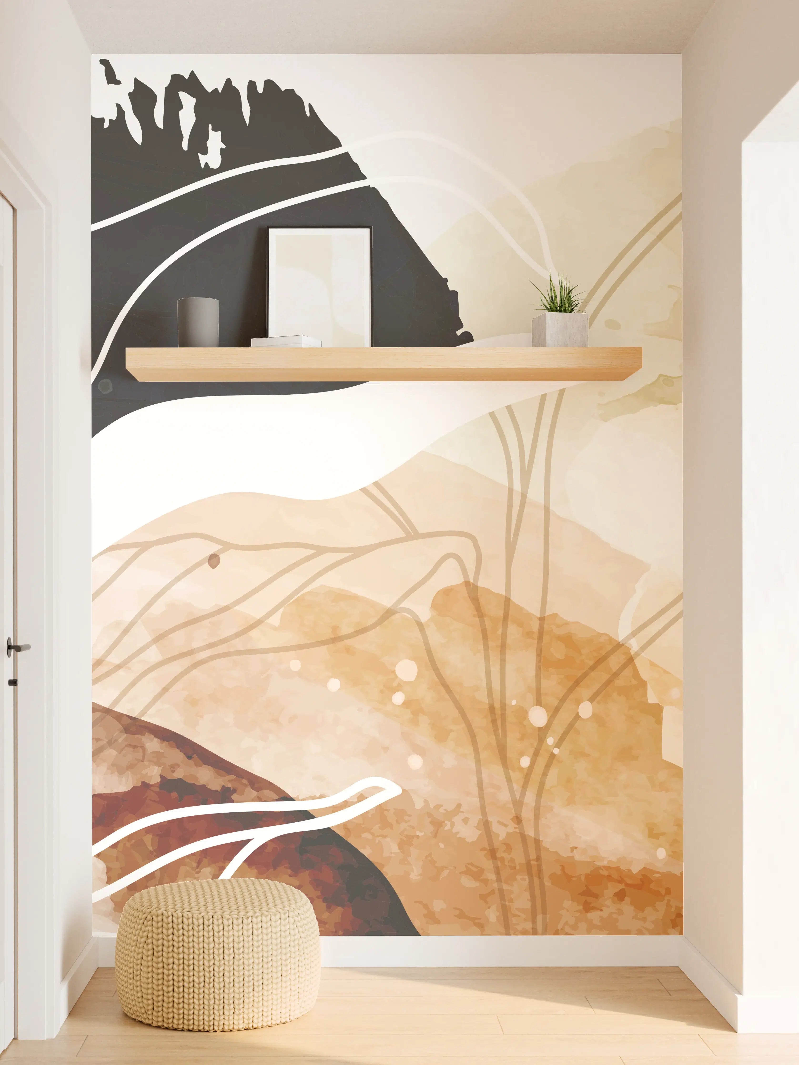 Wandverkleidung Flur - Abstrakte Natur Kunst