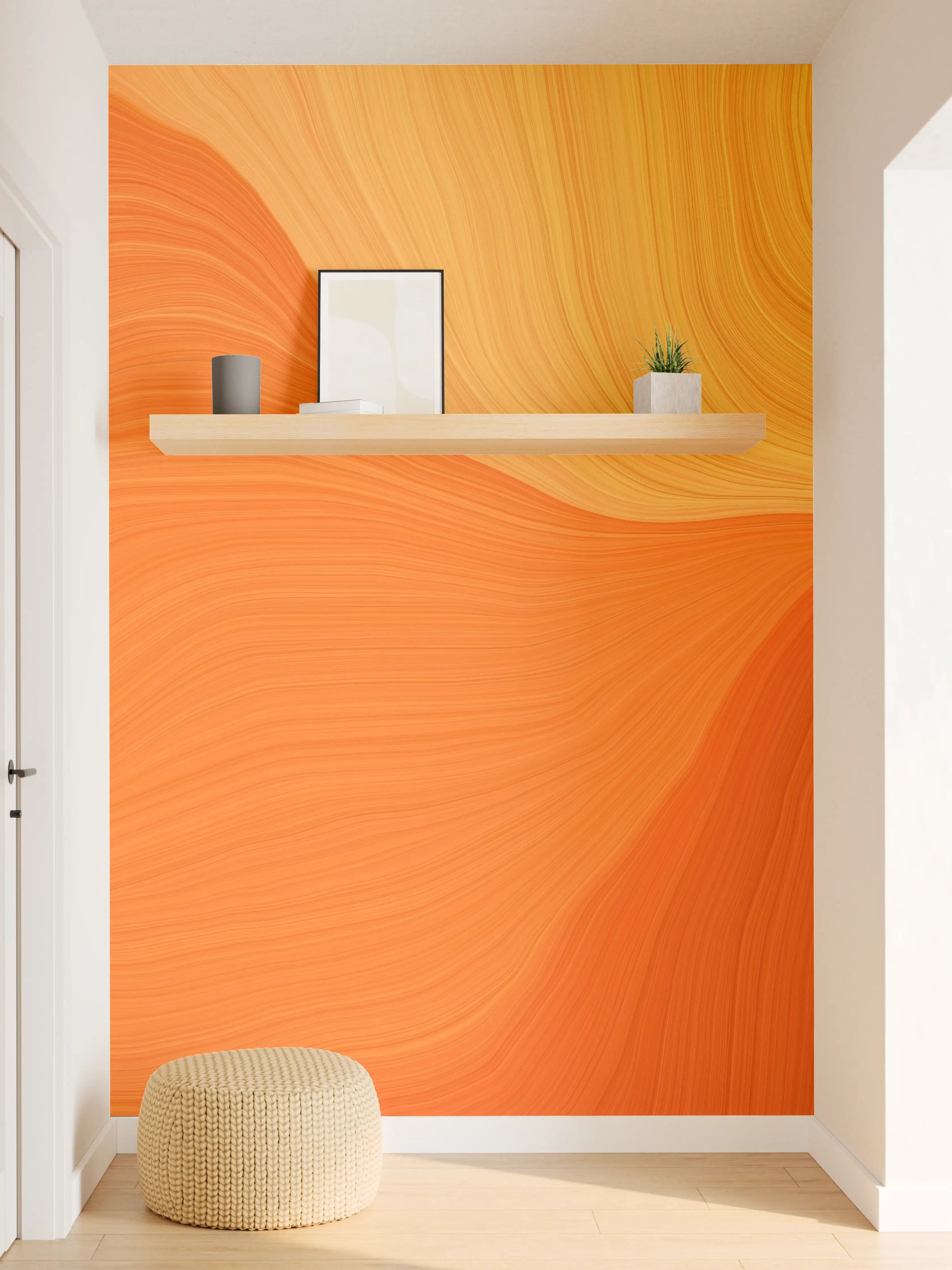 Wandverkleidung Flur - Abstrakte Steinstrukturen in warmen Farbtönen