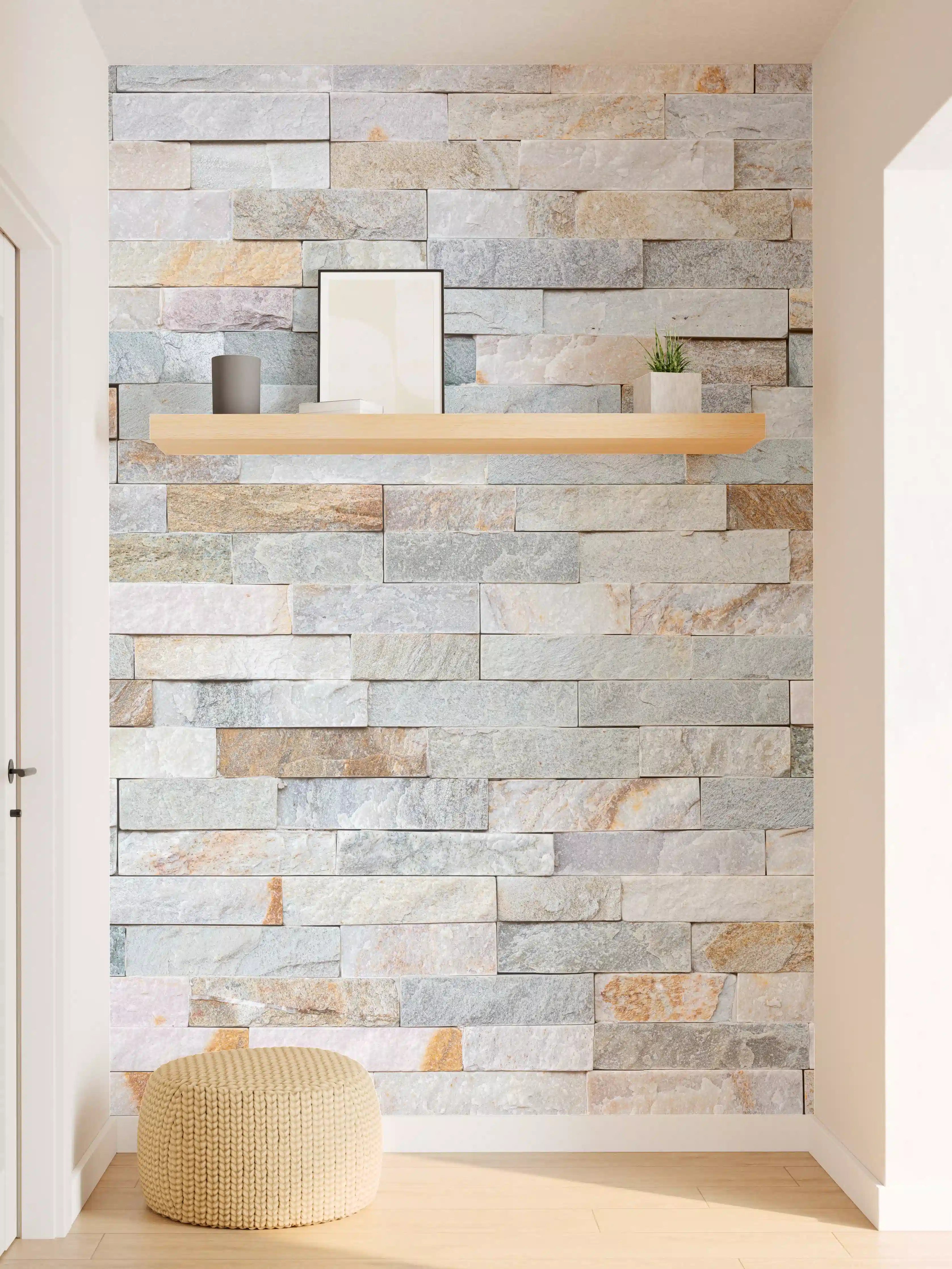 Wandverkleidung Flur - Abstrakte Steinwandmuster