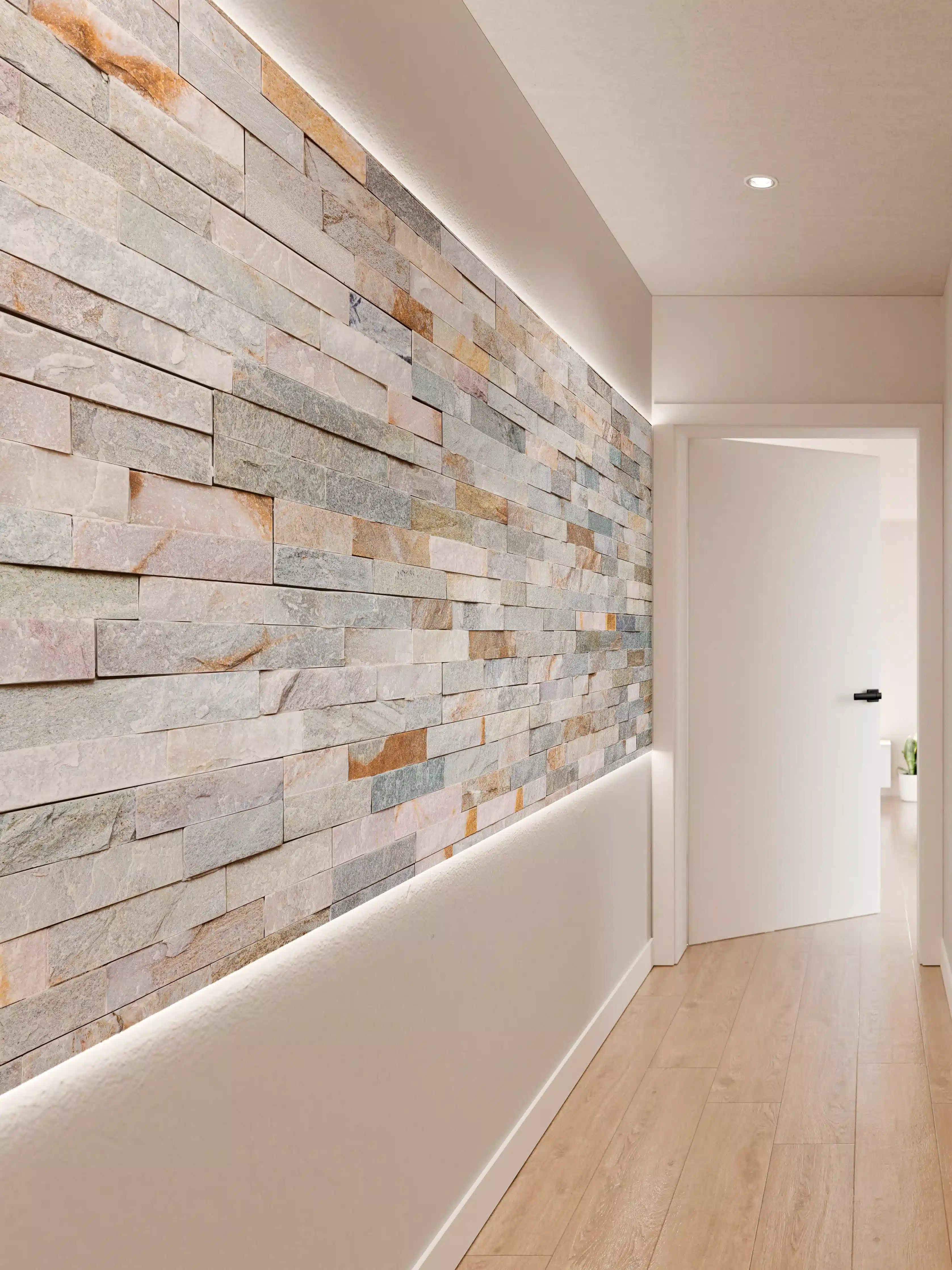 Wandverkleidung Flur - Abstrakte Steinwandmuster