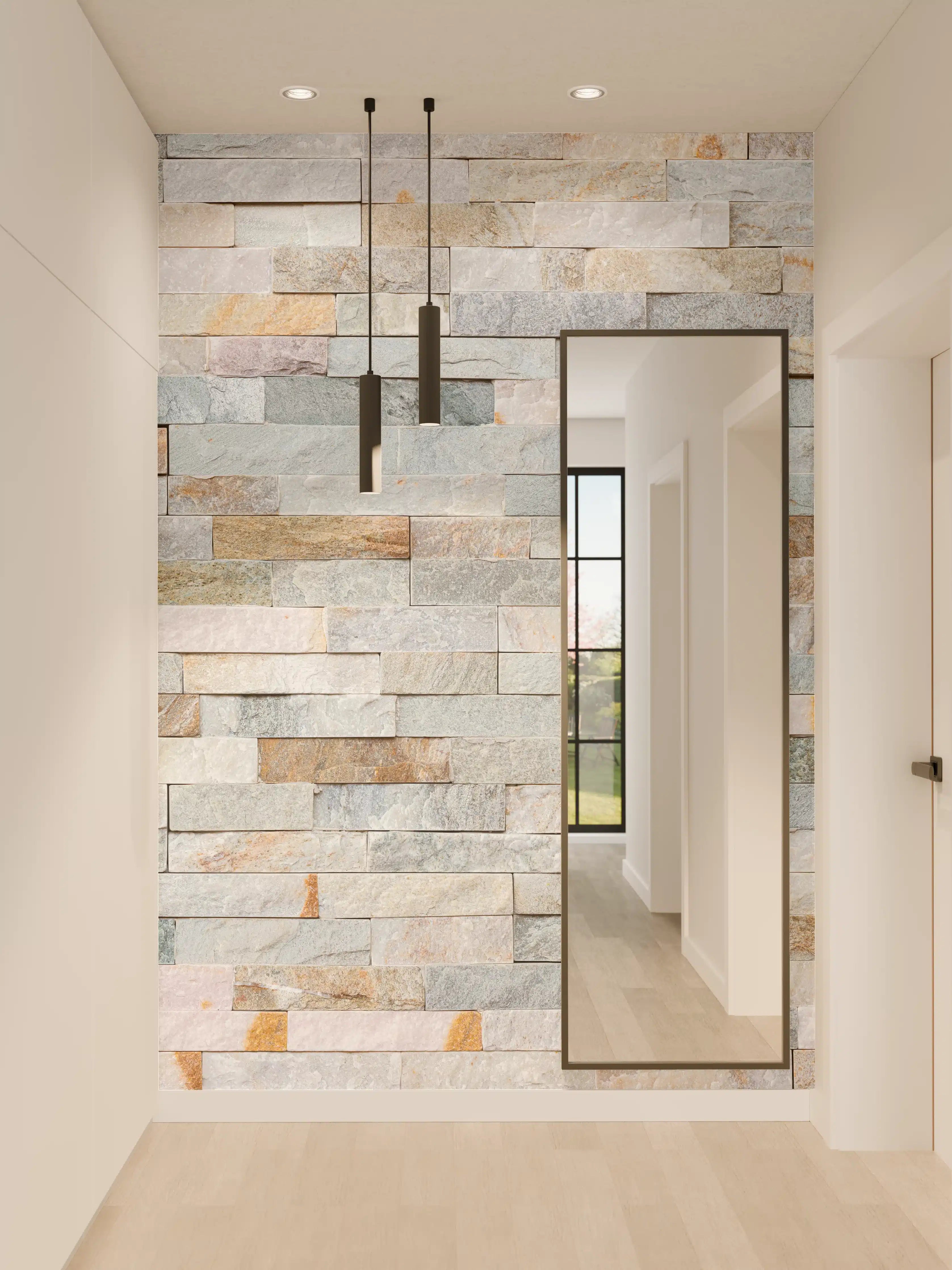 Wandverkleidung Flur - Abstrakte Steinwandmuster