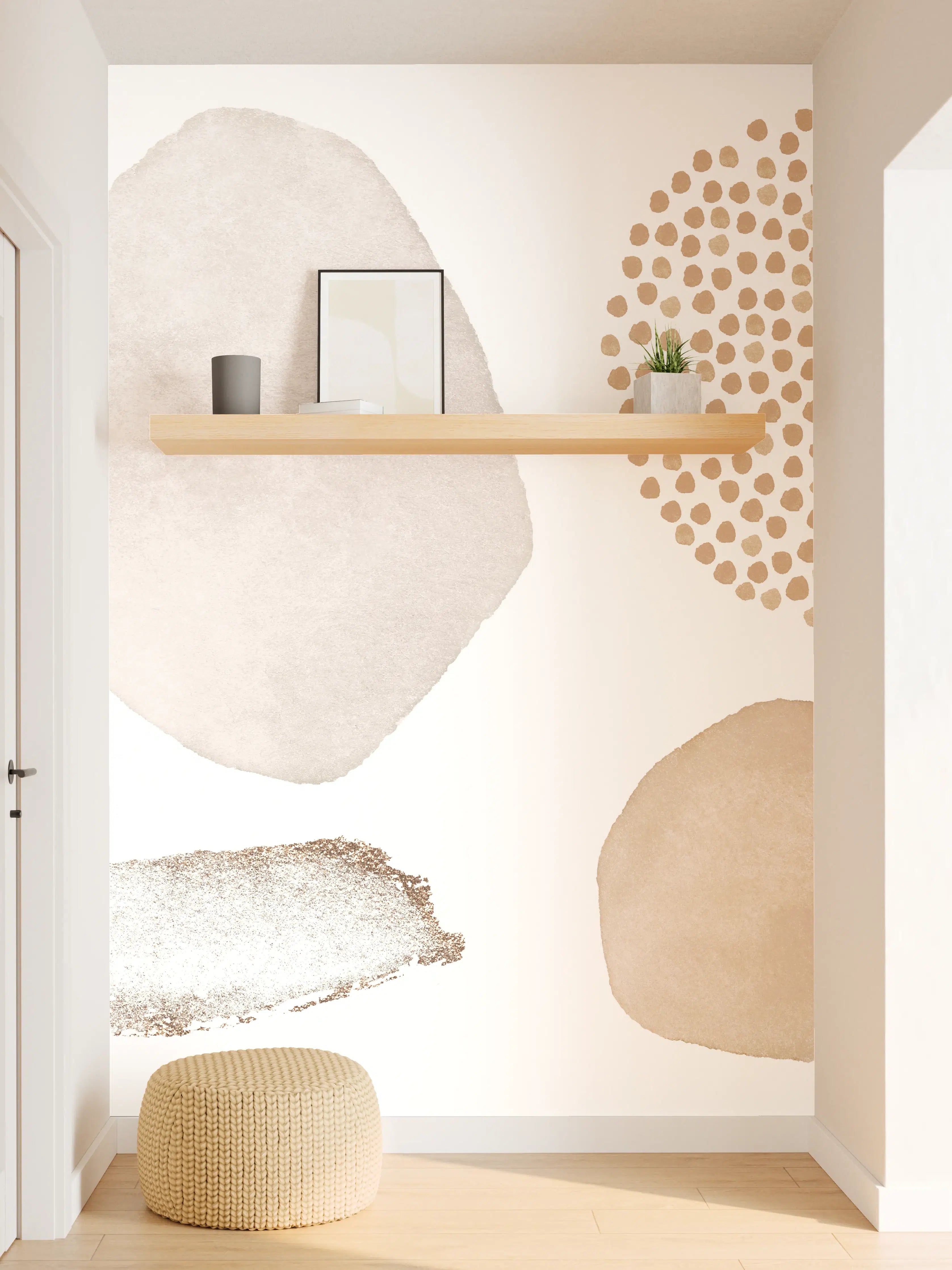 Wandverkleidung Flur - Abstrakte blush Elemente