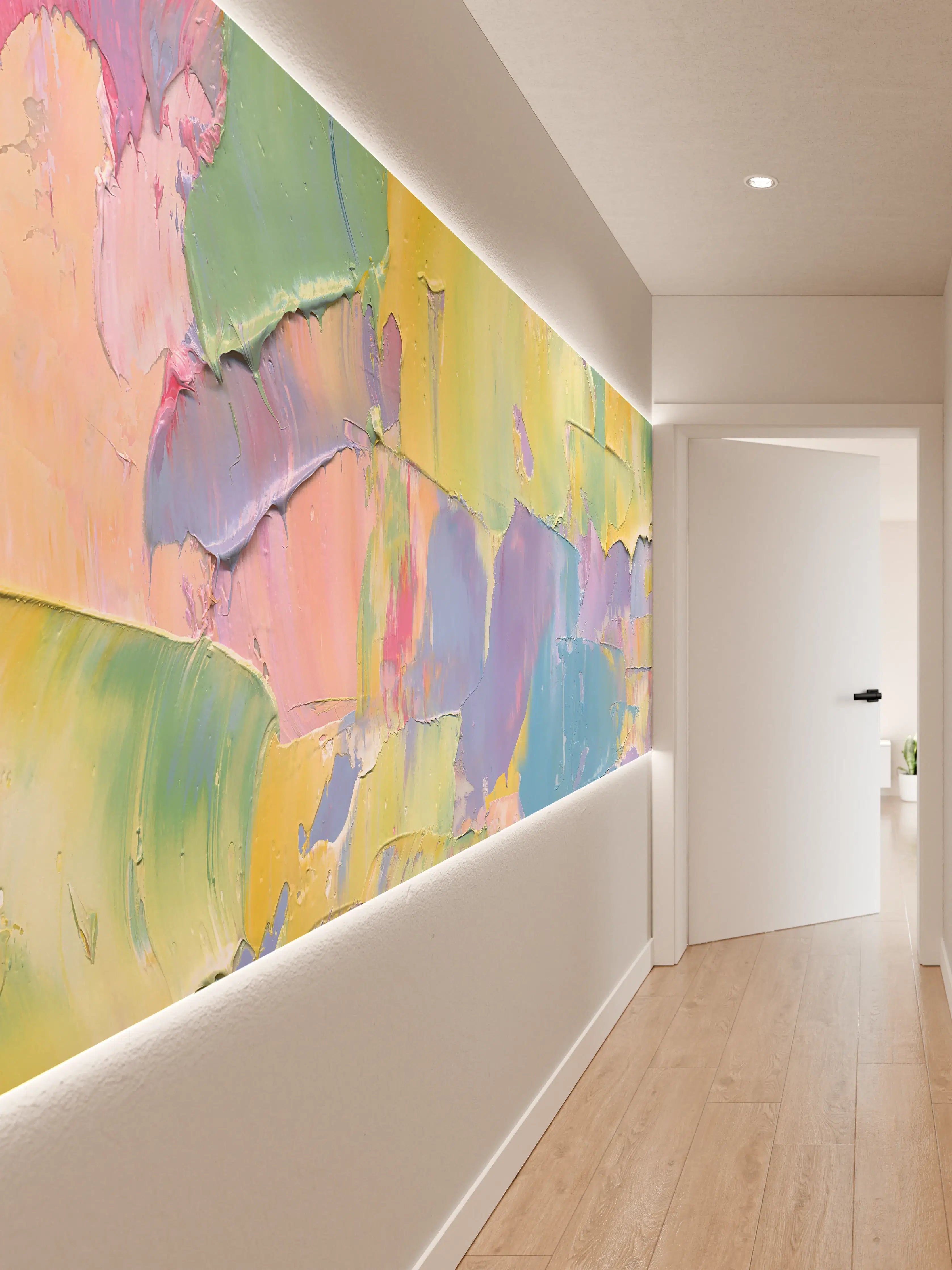 Wandverkleidung Flur - Acryl Kunstwerk - bunt