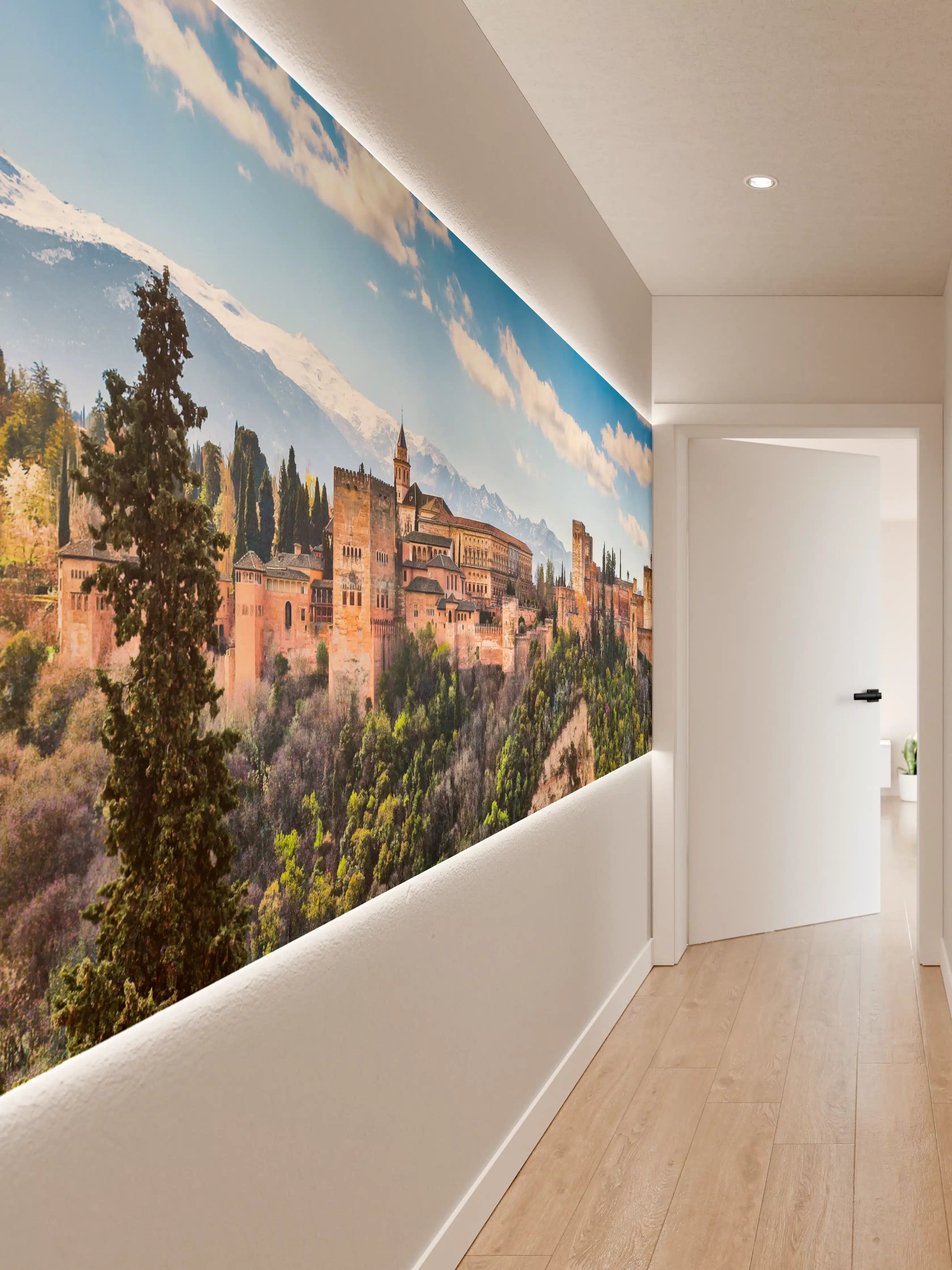 Wandverkleidung Flur - Alhambra in Granada bei Sonnenuntergang