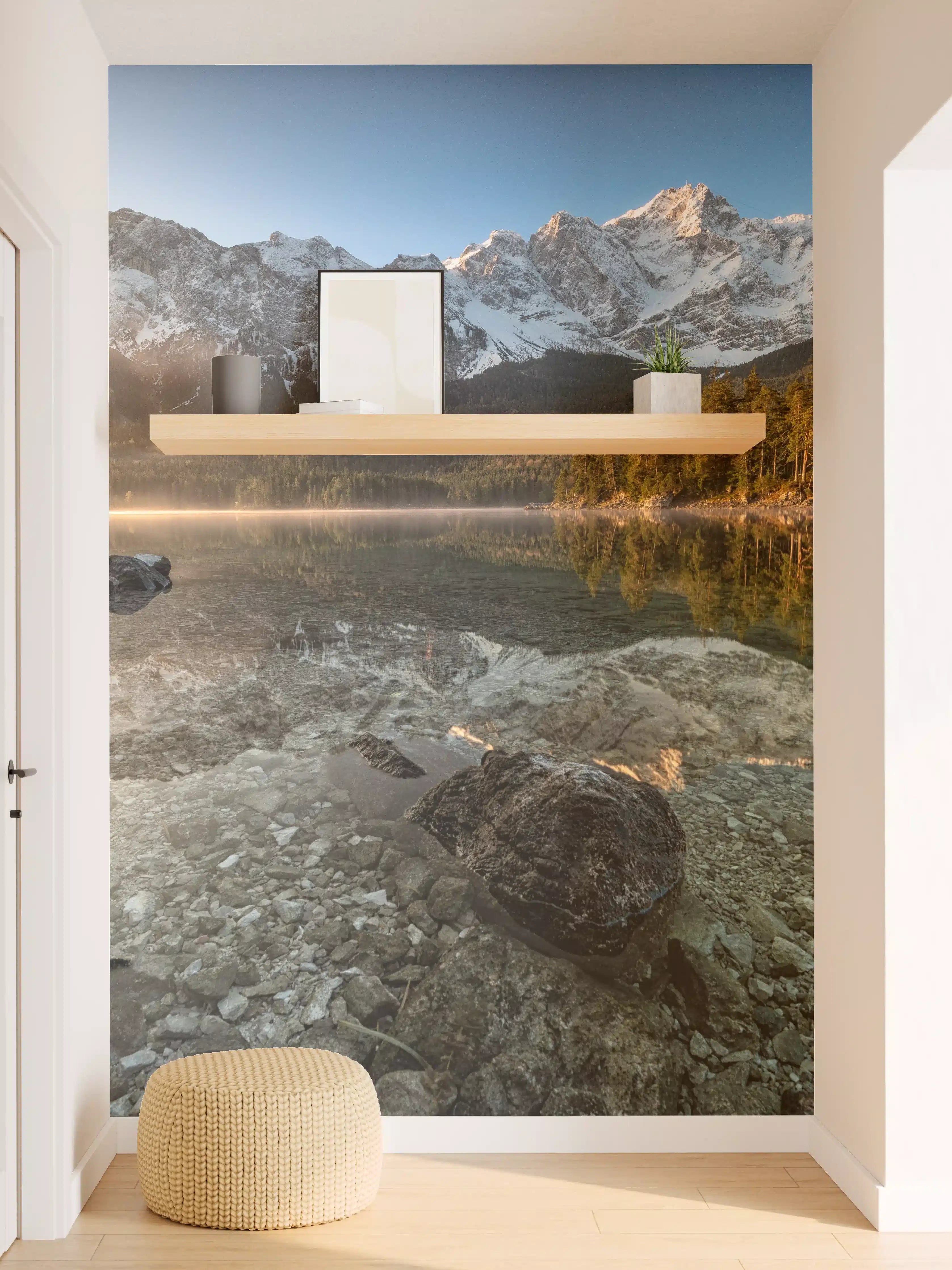 Wandverkleidung Flur - Alpenpanorama bei Sonnenaufgang