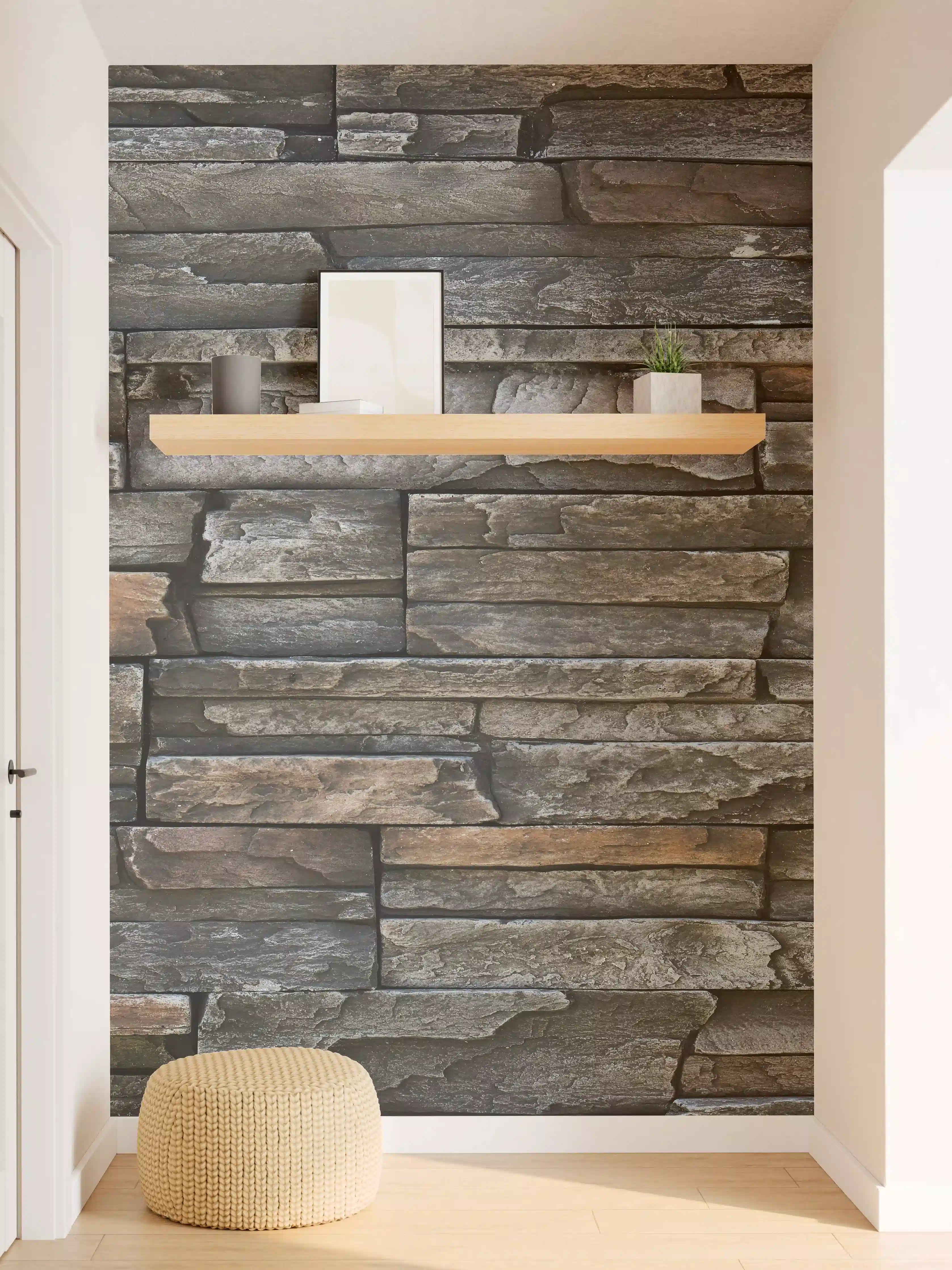 Wandverkleidung Flur - Alte dunkle Steinwand Textur