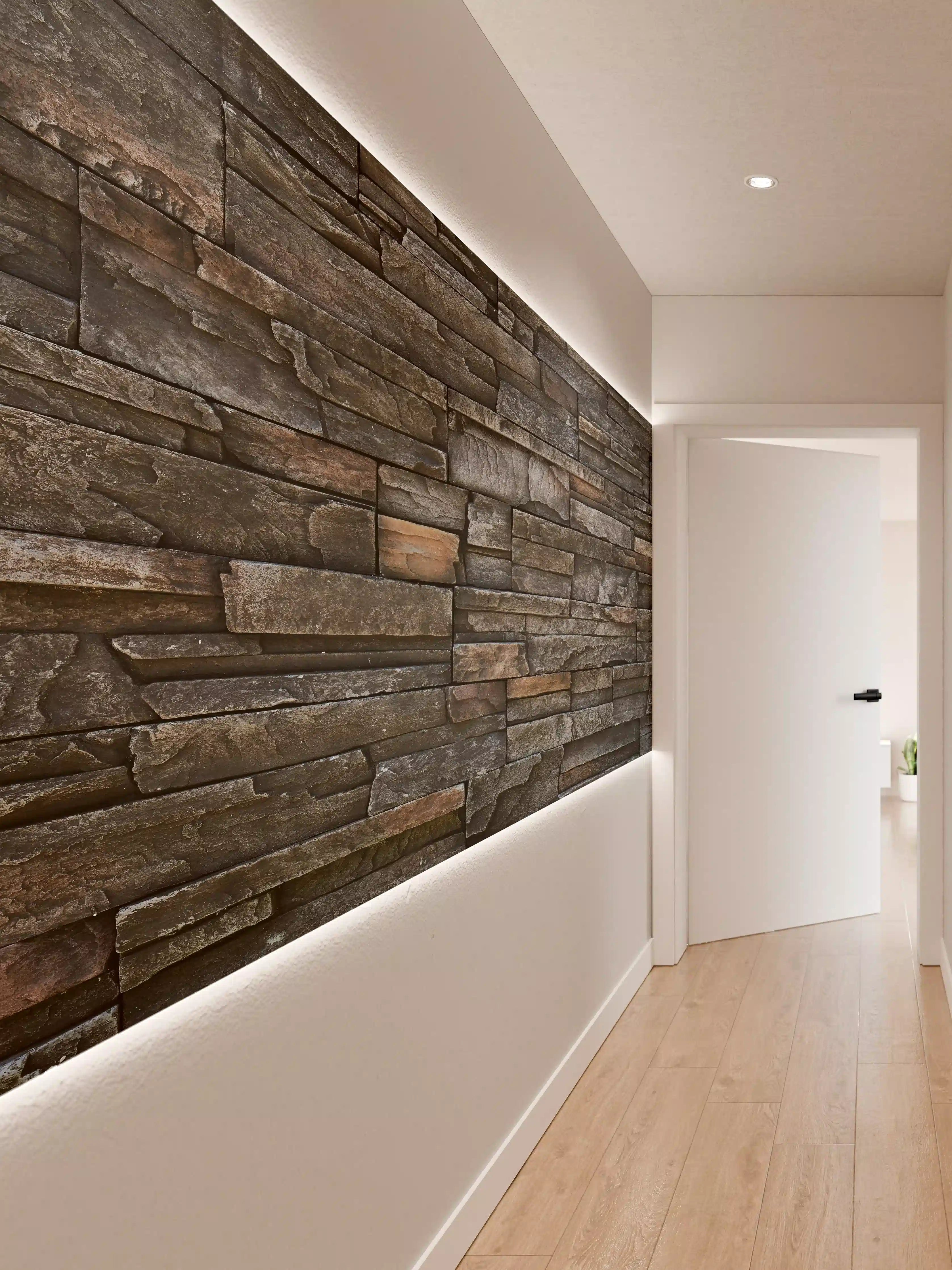 Wandverkleidung Flur - Alte dunkle Steinwand Textur