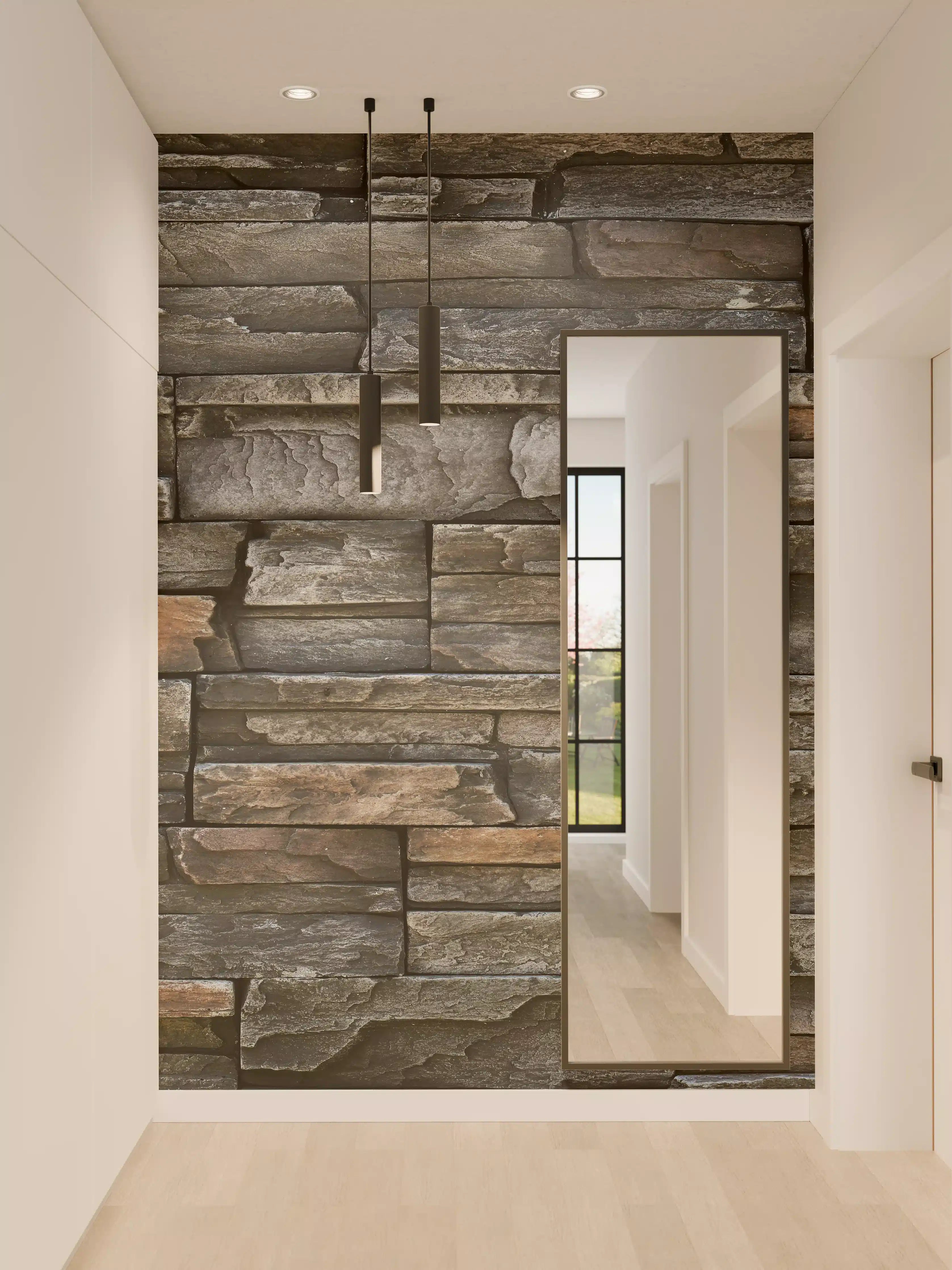 Wandverkleidung Flur - Alte dunkle Steinwand Textur