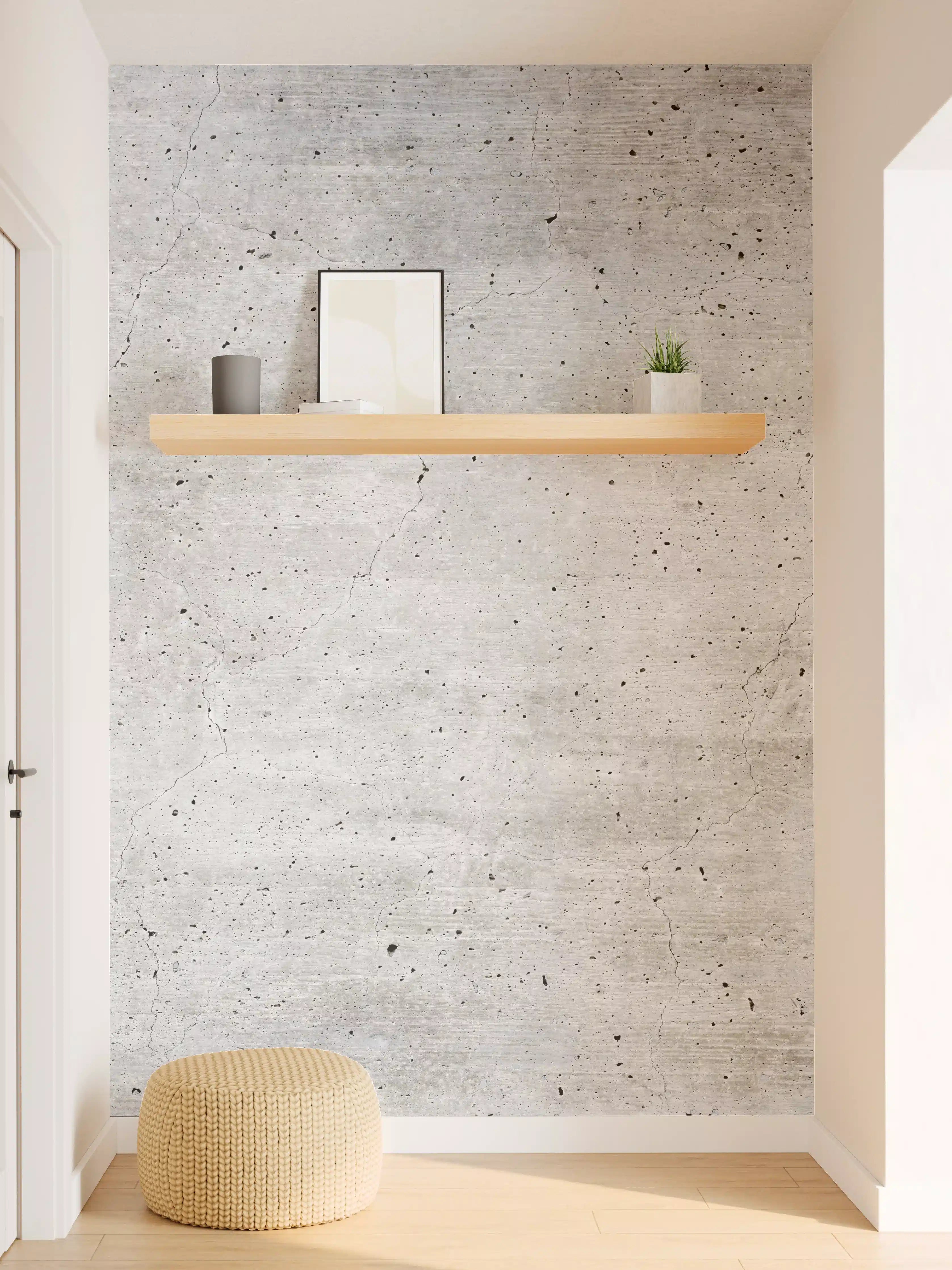 Wandverkleidung Flur - Alte gräuliche Betonmauer