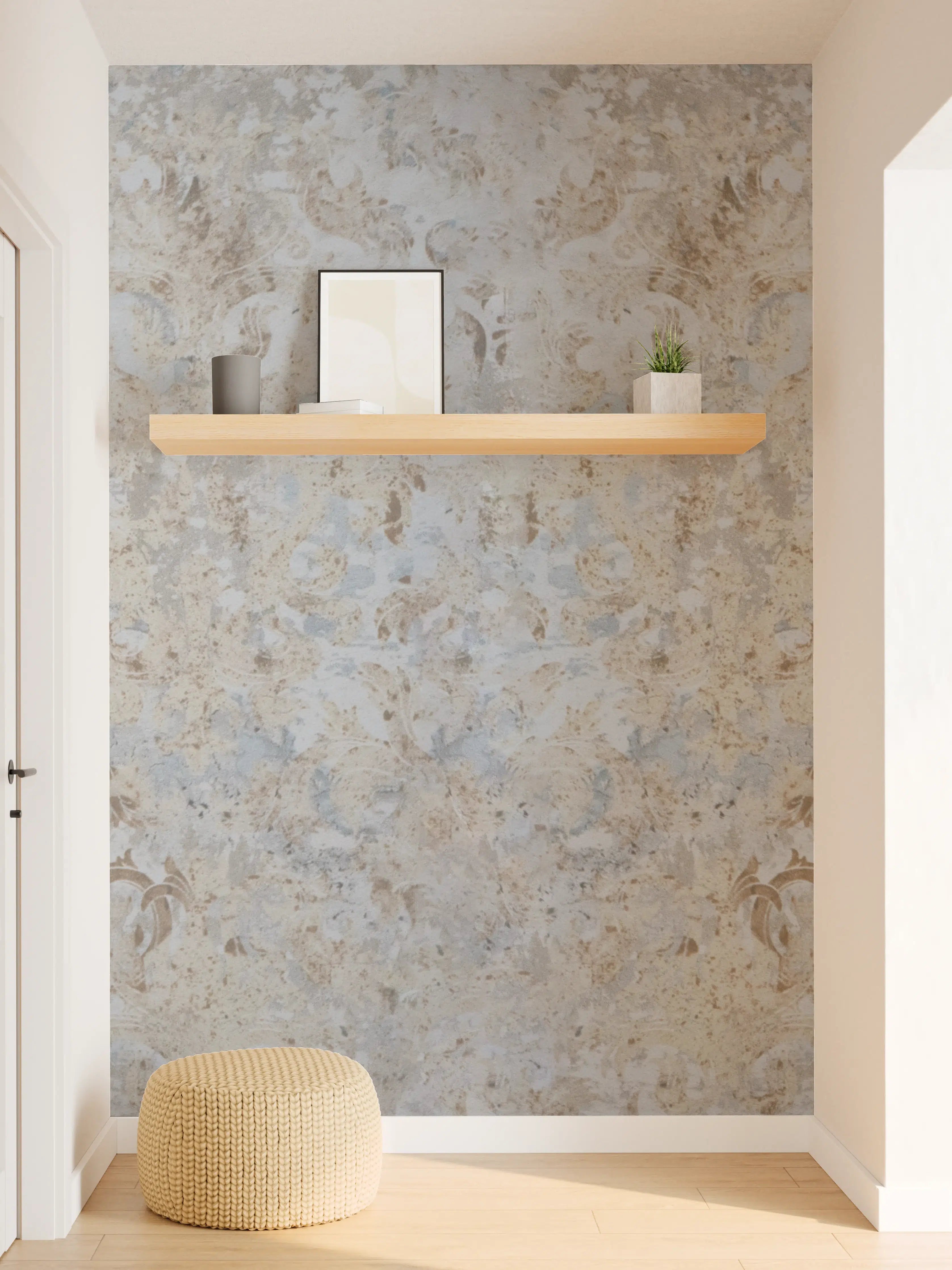 Wandverkleidung Flur - Alte grau braune Vintage Fliesen