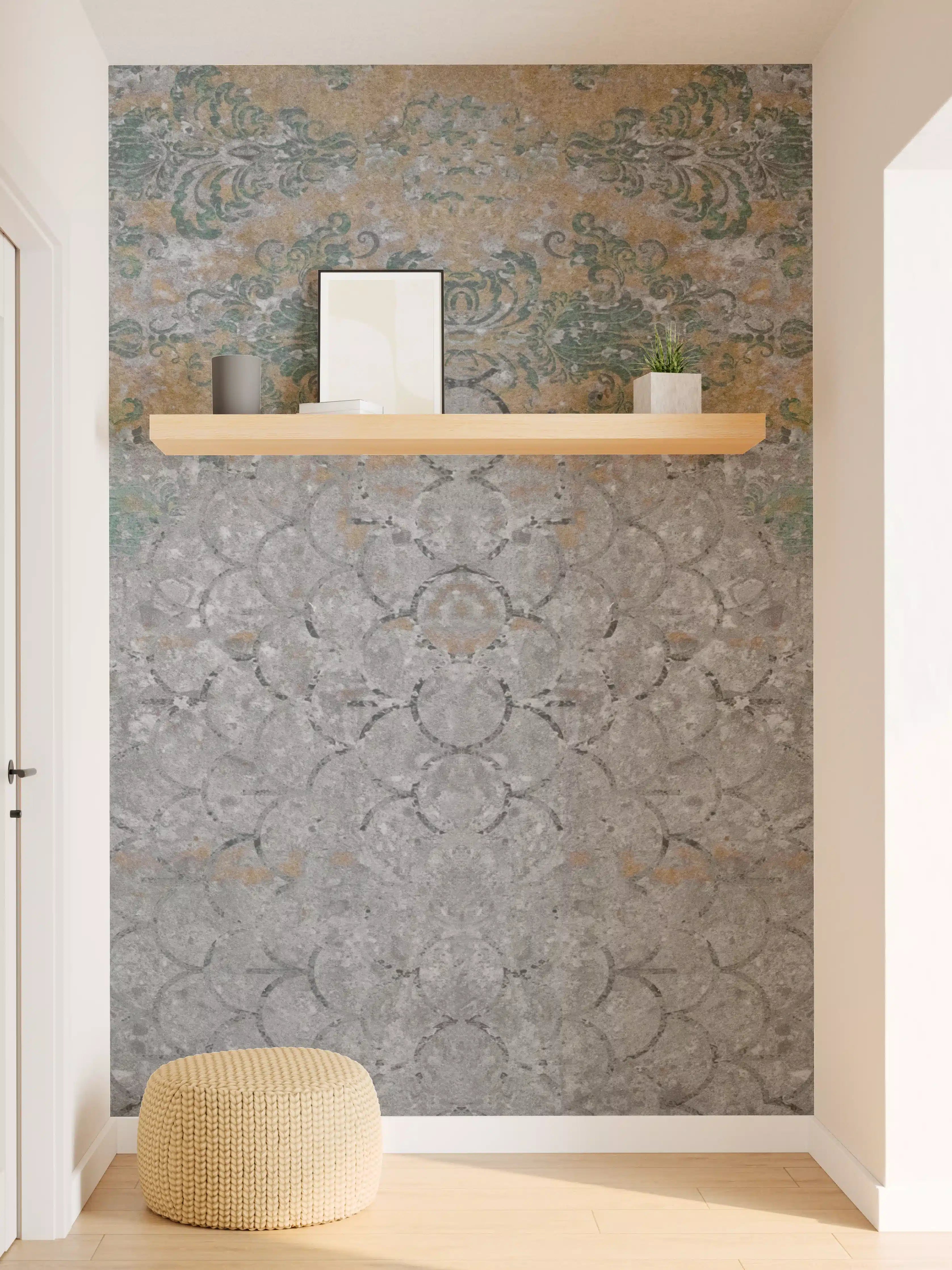 Wandverkleidung Flur - Alte shabby Patchwork Motiv