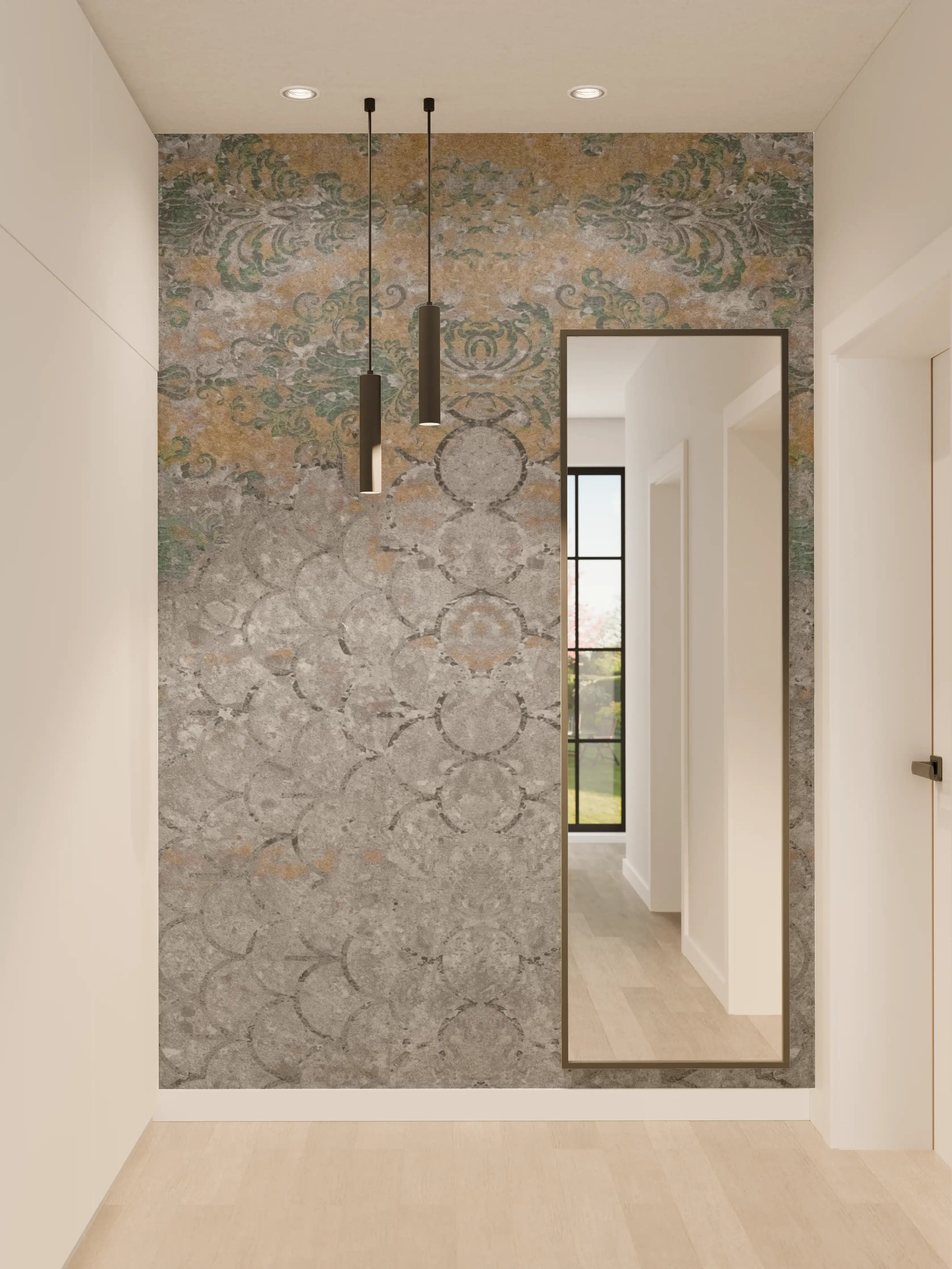 Wandverkleidung Flur - Alte shabby Patchwork Motiv