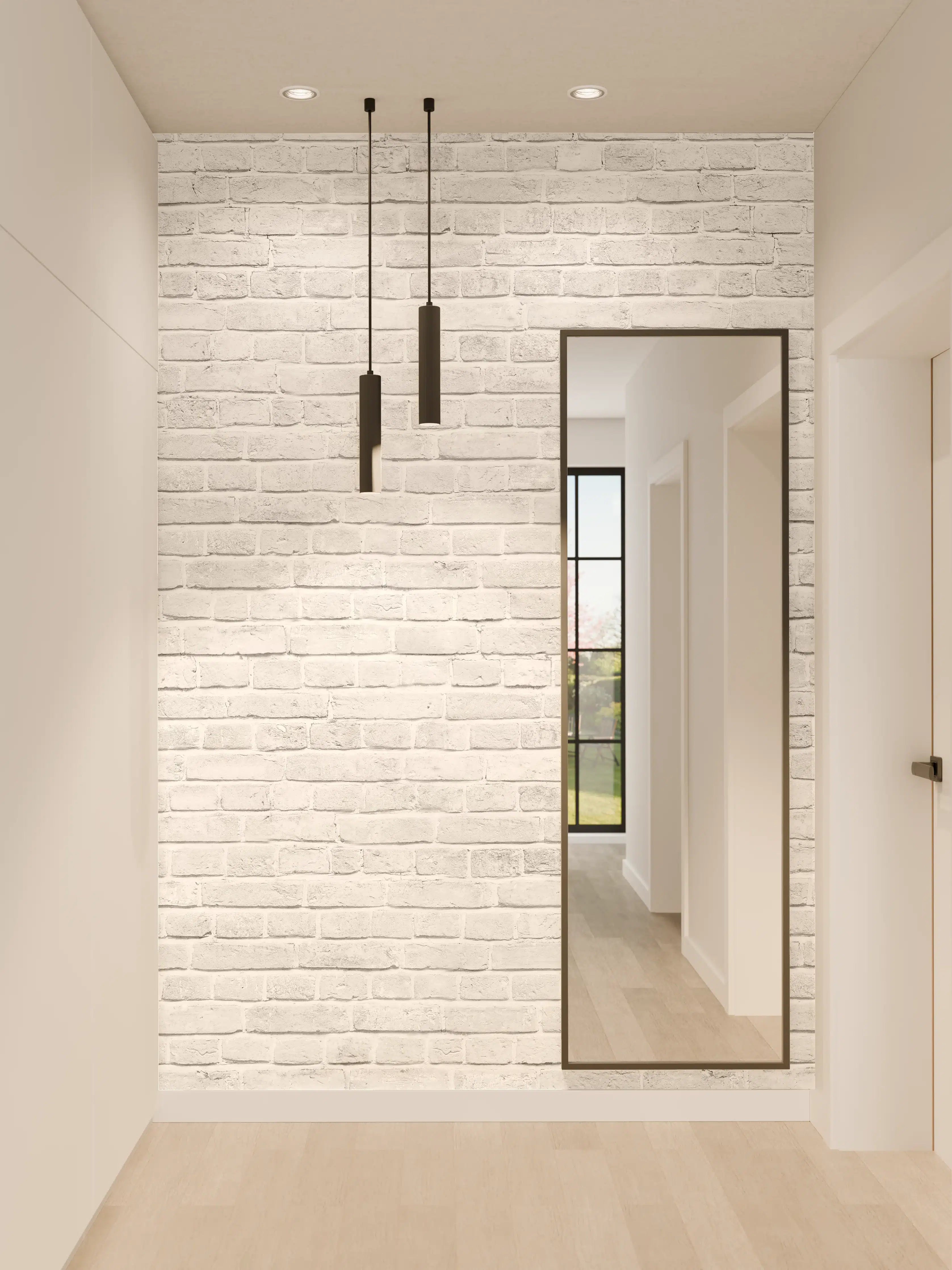 Wandverkleidung Flur - Alte weiße Backsteinmauer