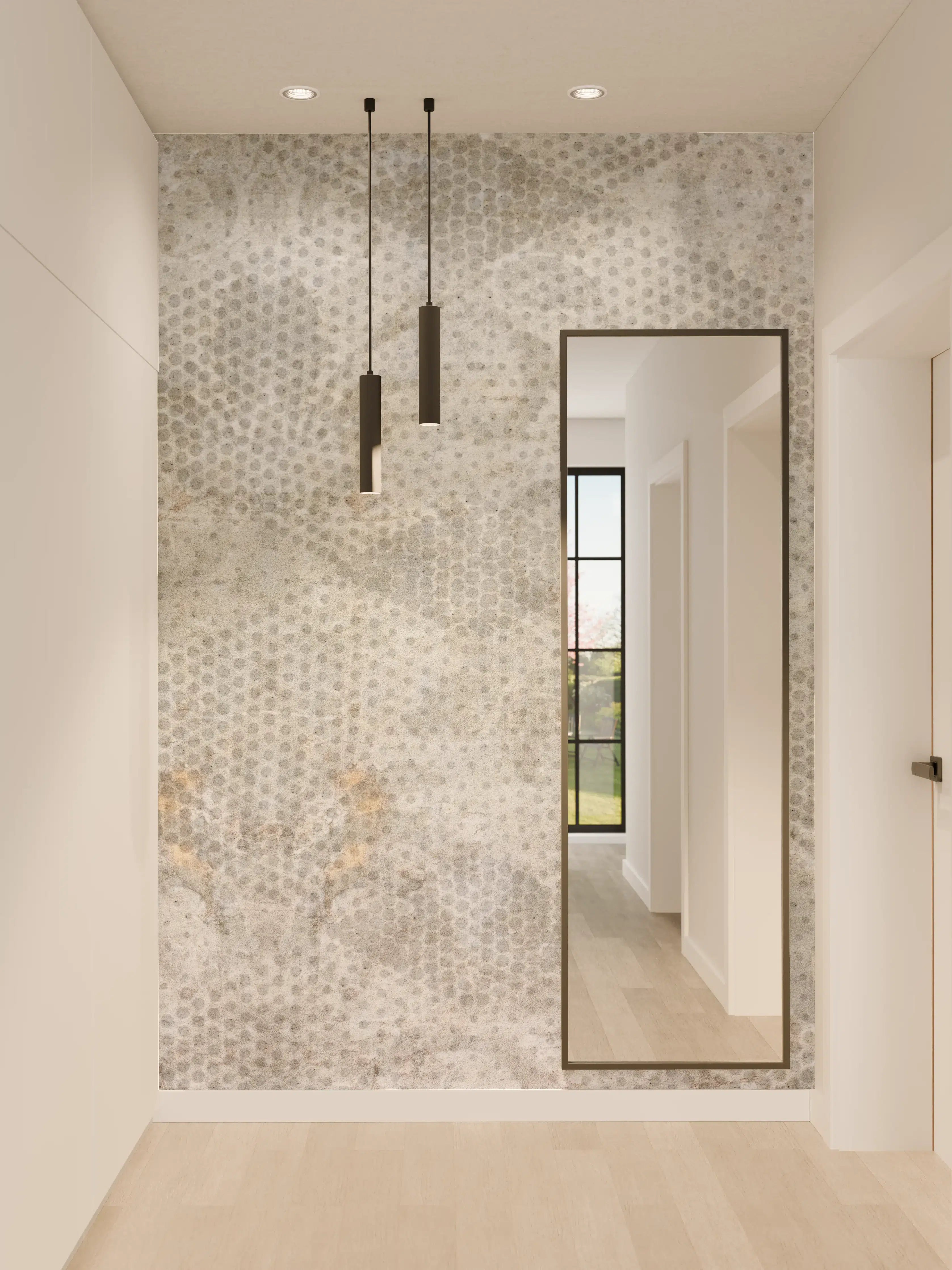 Wandverkleidung Flur - Alte weiße befleckte Tapete