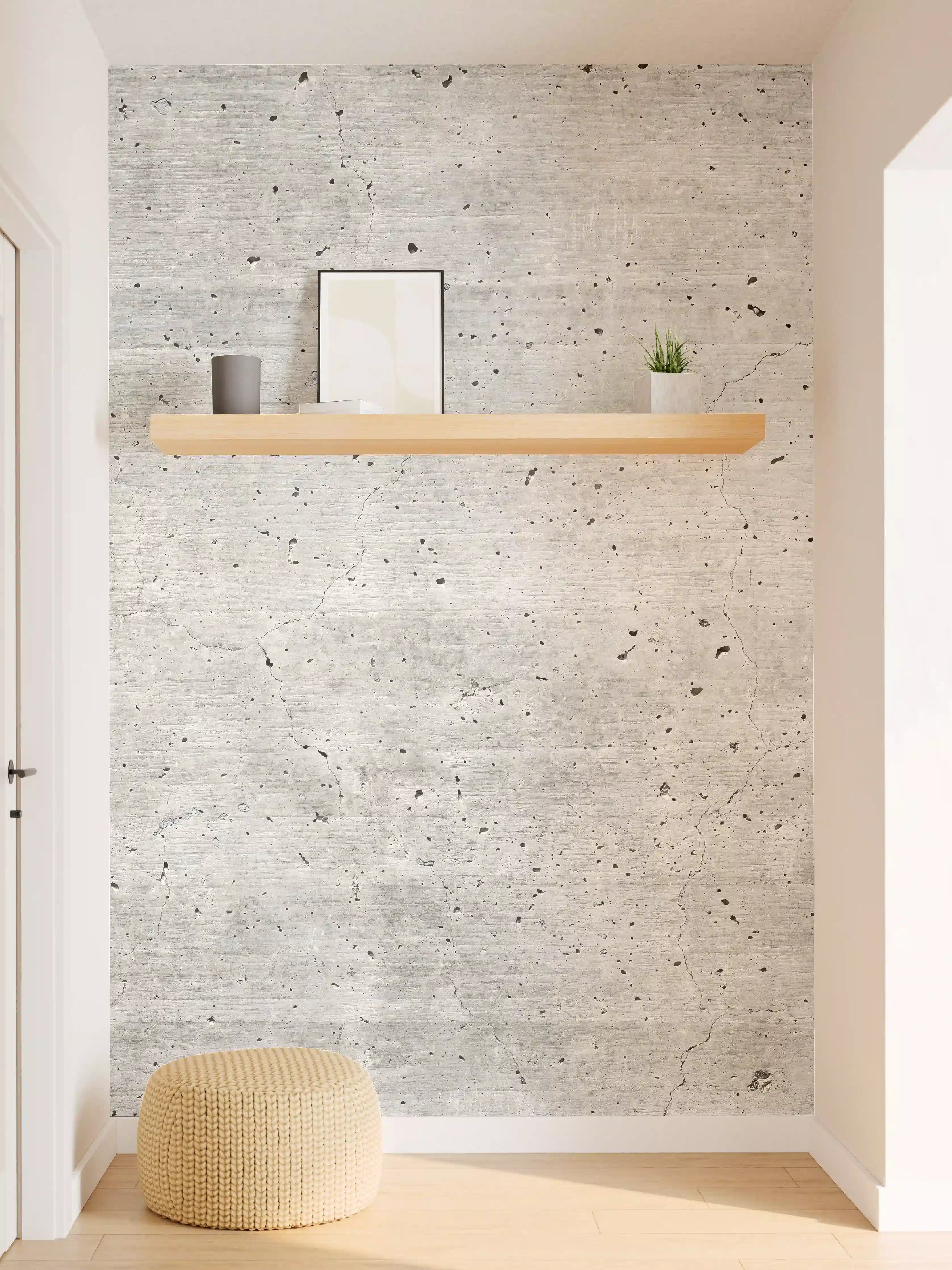 Wandverkleidung Flur - Alter gräulicher Beton