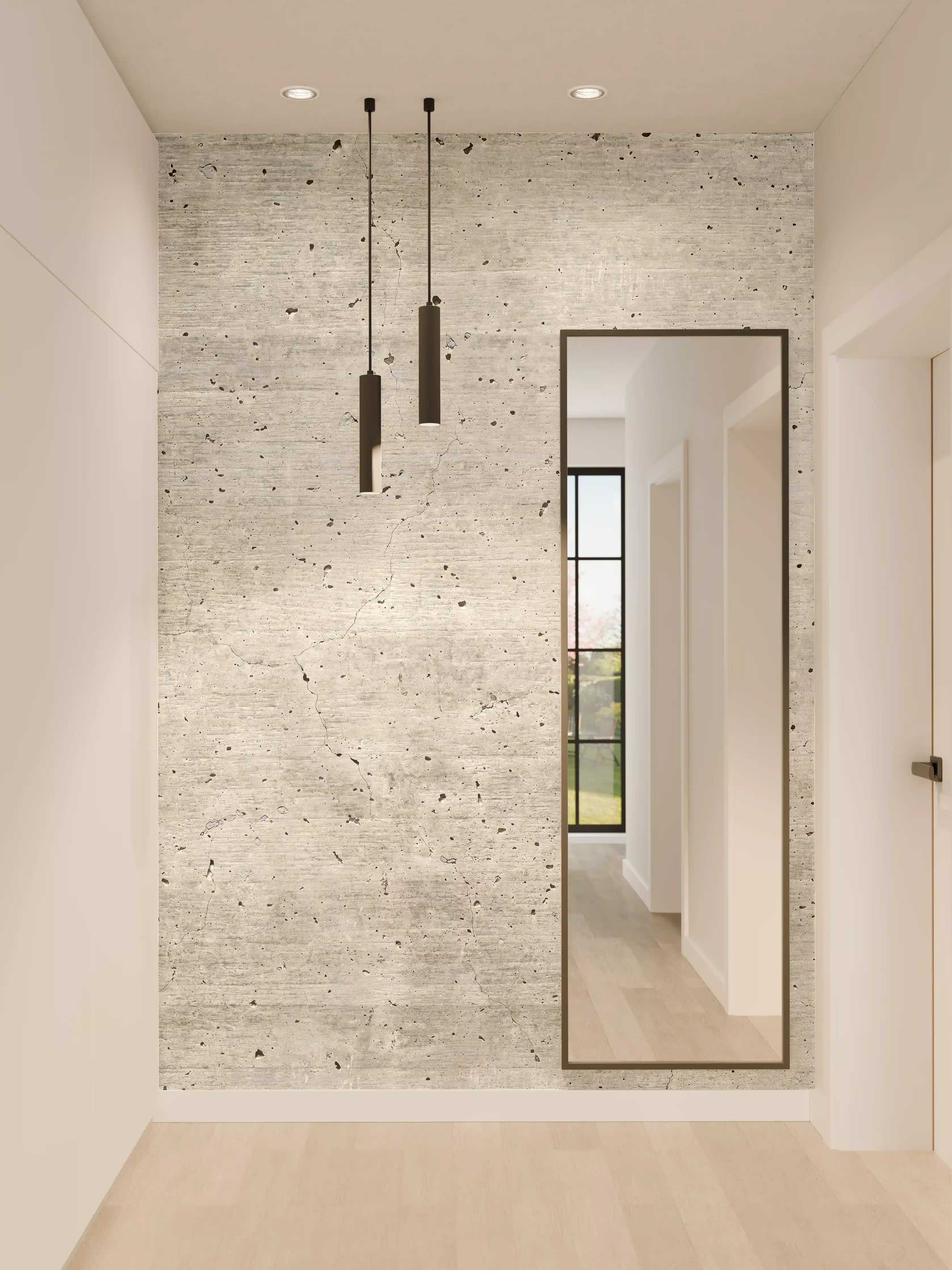 Wandverkleidung Flur - Alter gräulicher Beton