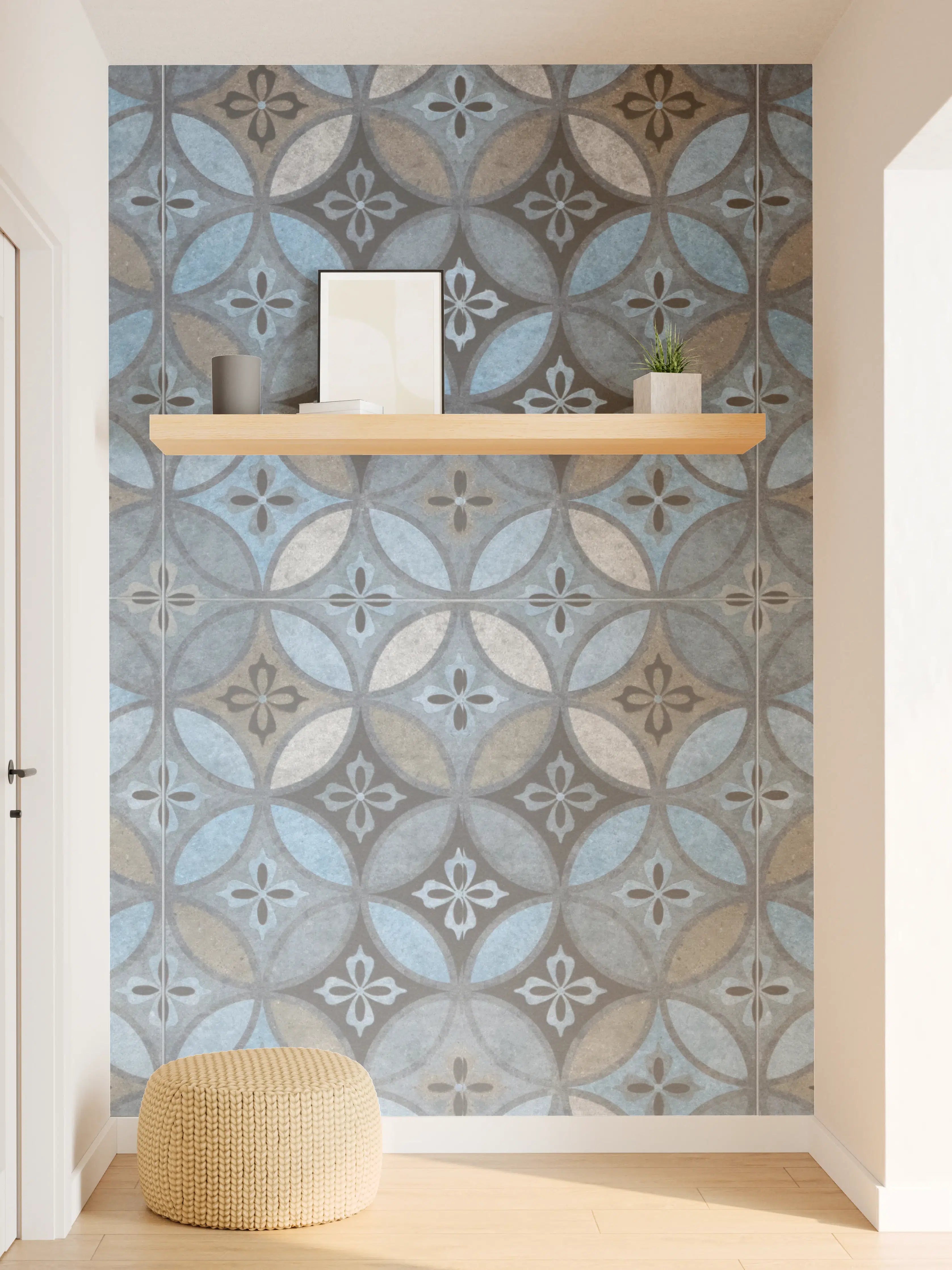 Wandverkleidung Flur - Altes Buntes Patchwork Mosaik Motiv