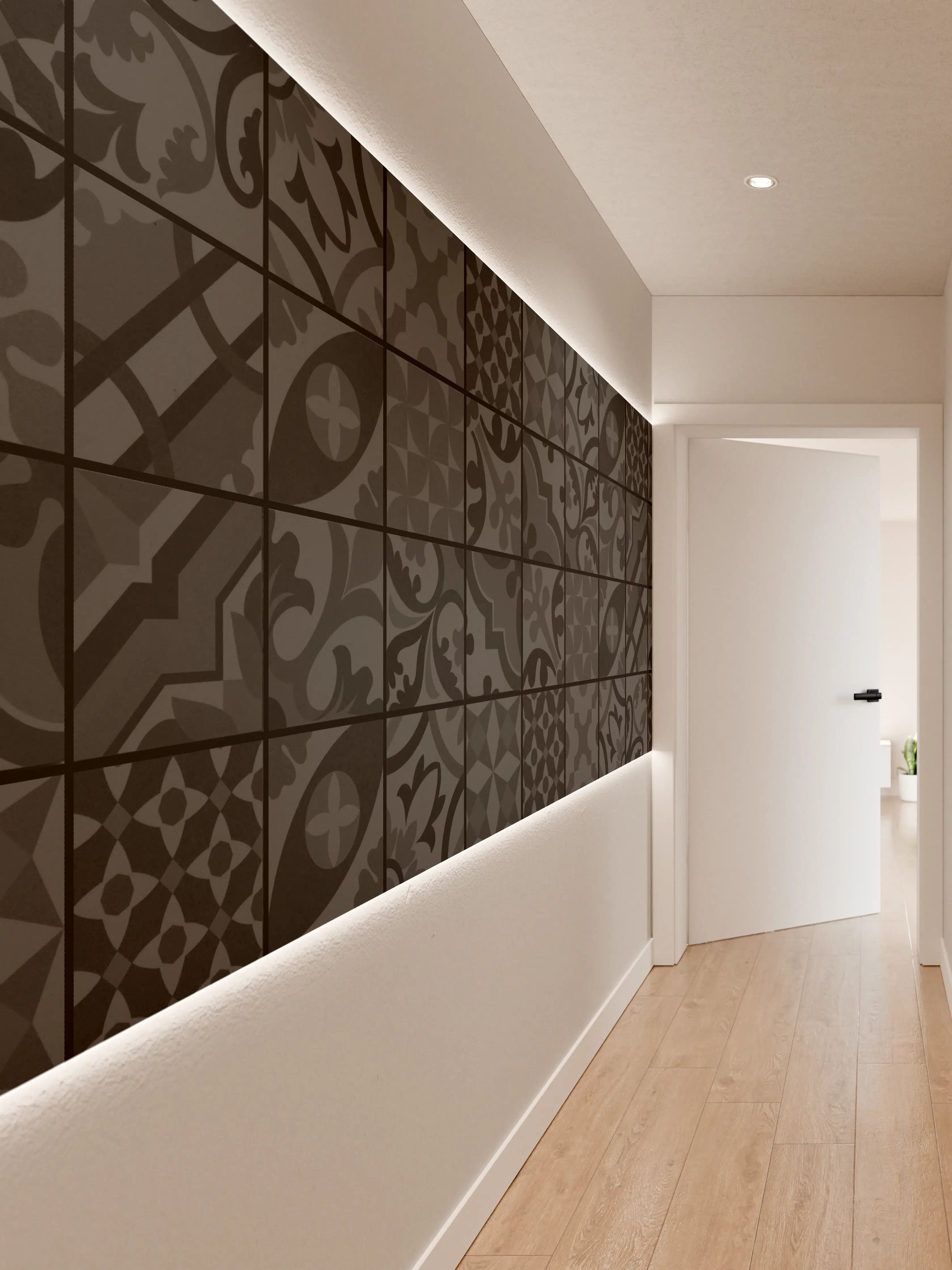 Wandverkleidung Flur - Anthrazit Mosaik Fliesentextur