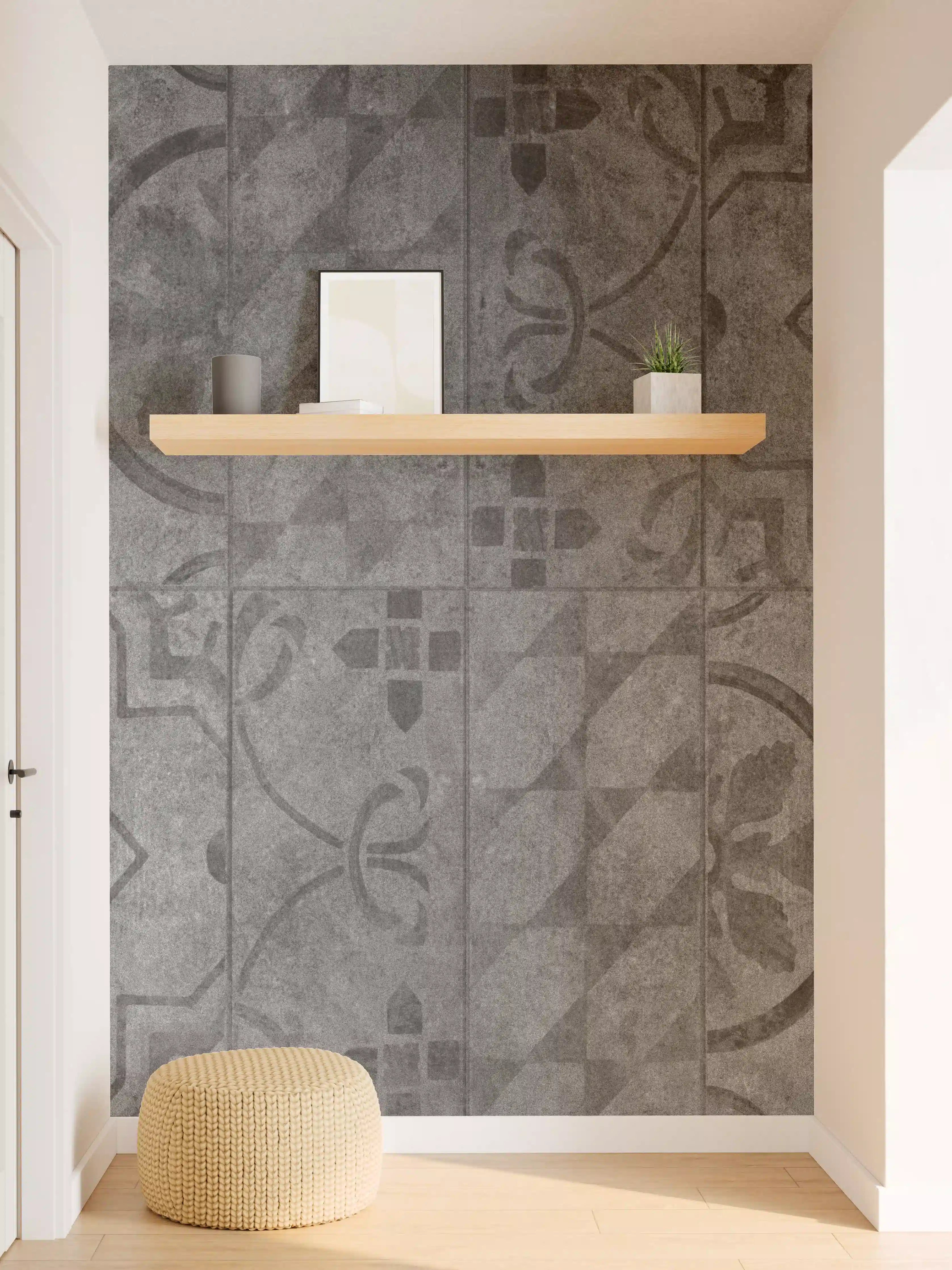 Wandverkleidung Flur - Antik Graue Fliesen Struktur