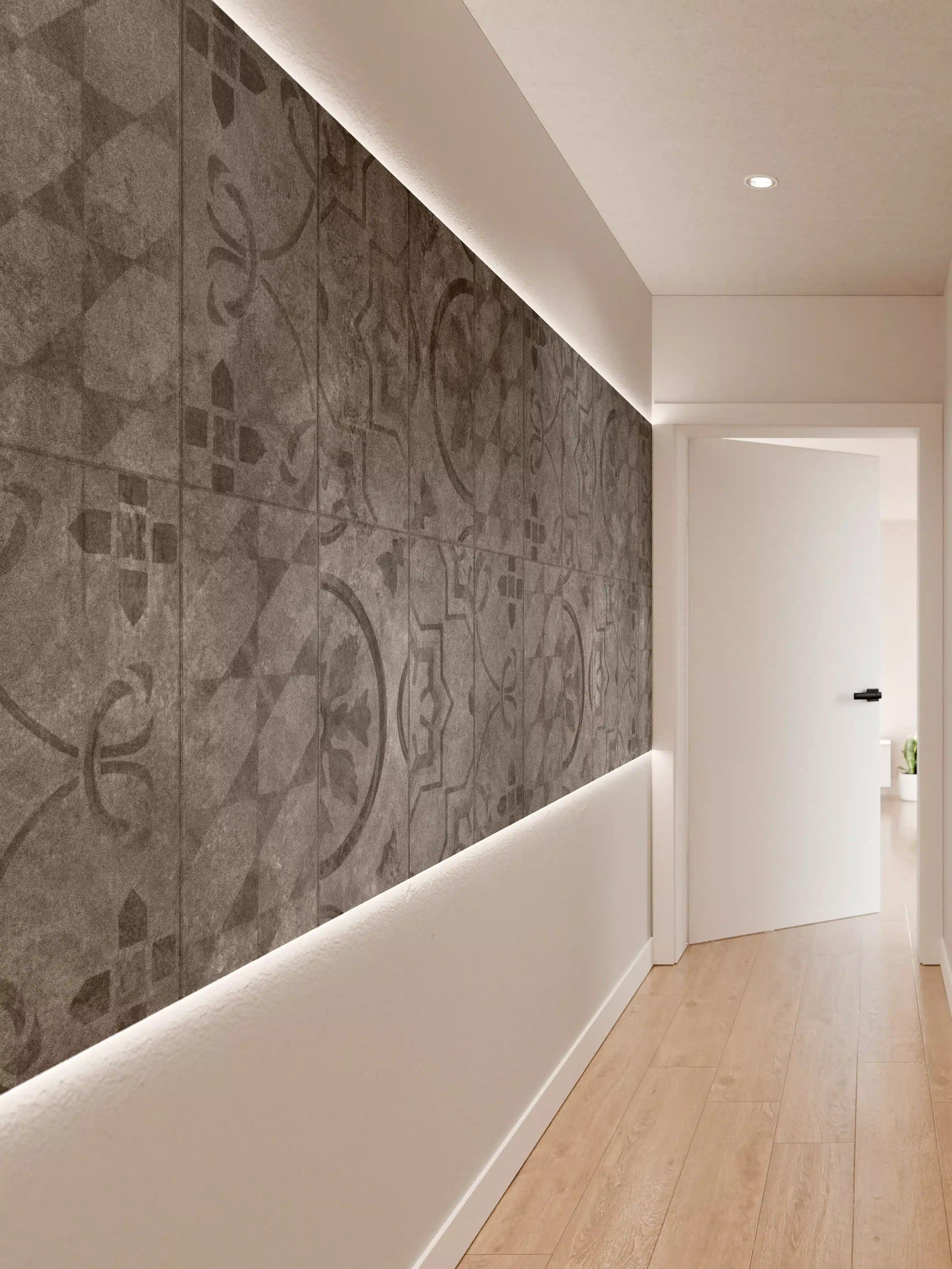 Wandverkleidung Flur - Antik Graue Fliesen Struktur