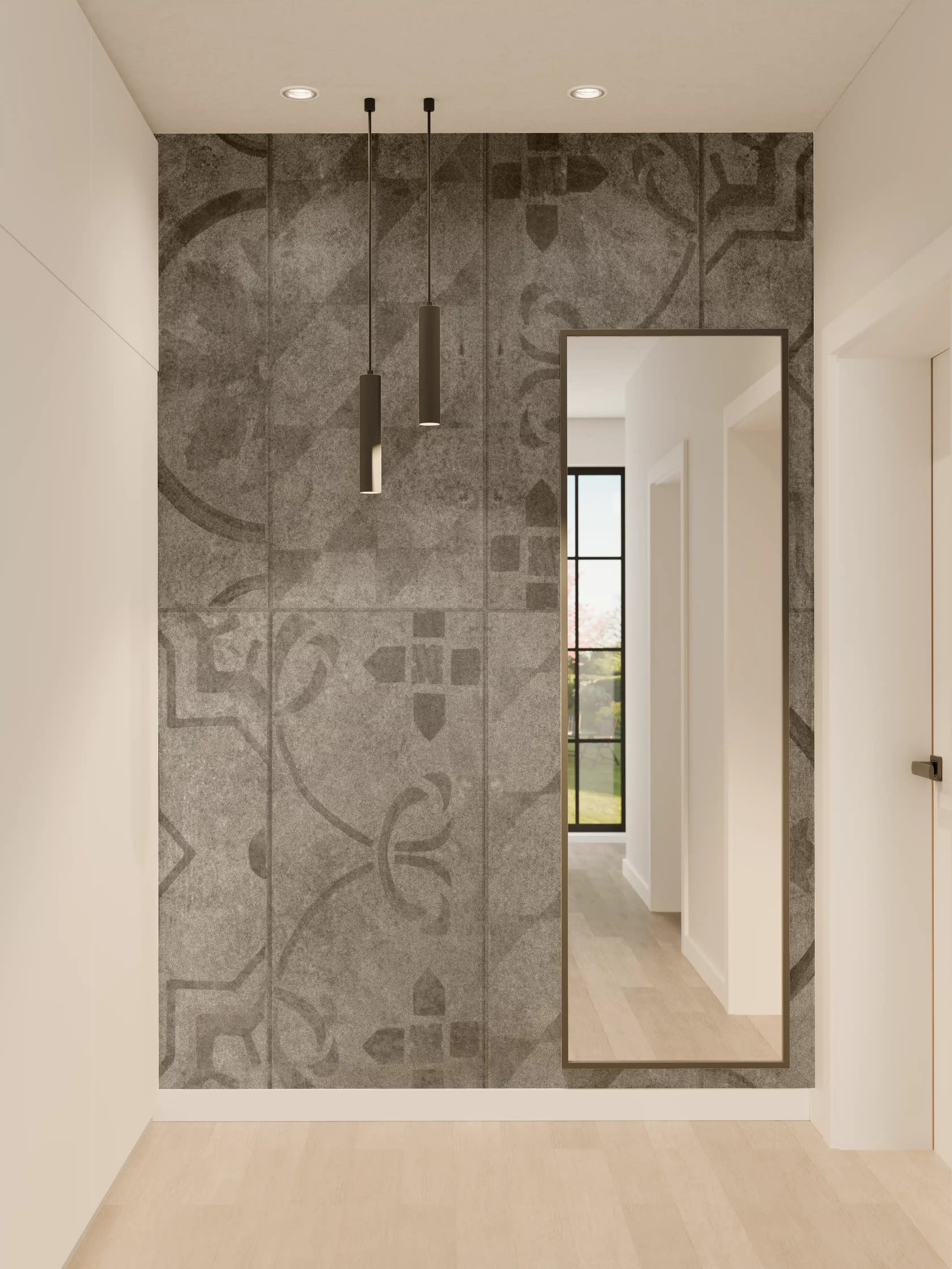 Wandverkleidung Flur - Antik Graue Fliesen Struktur