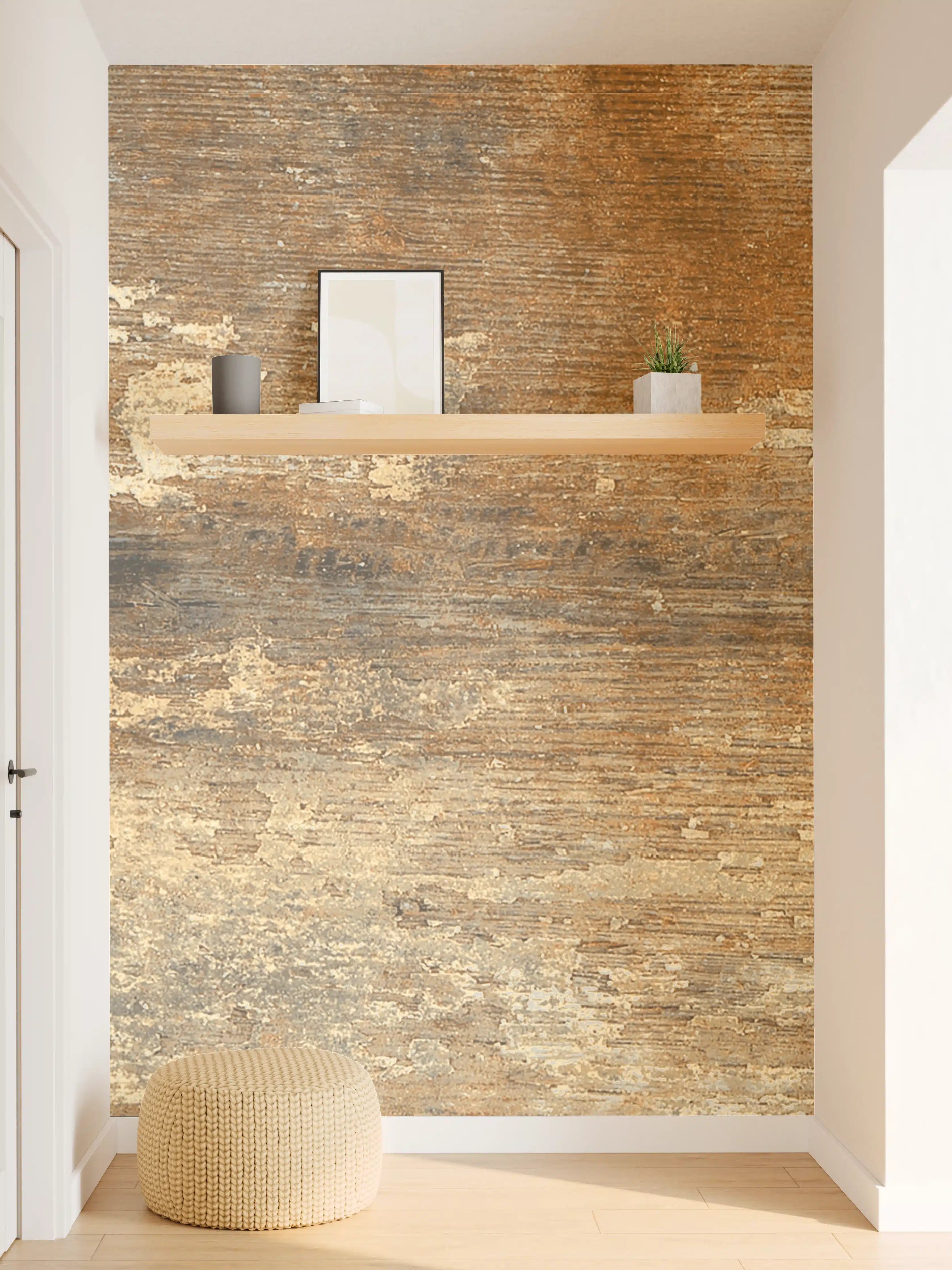 Wandverkleidung Flur - Antike Eichenholz-Textur