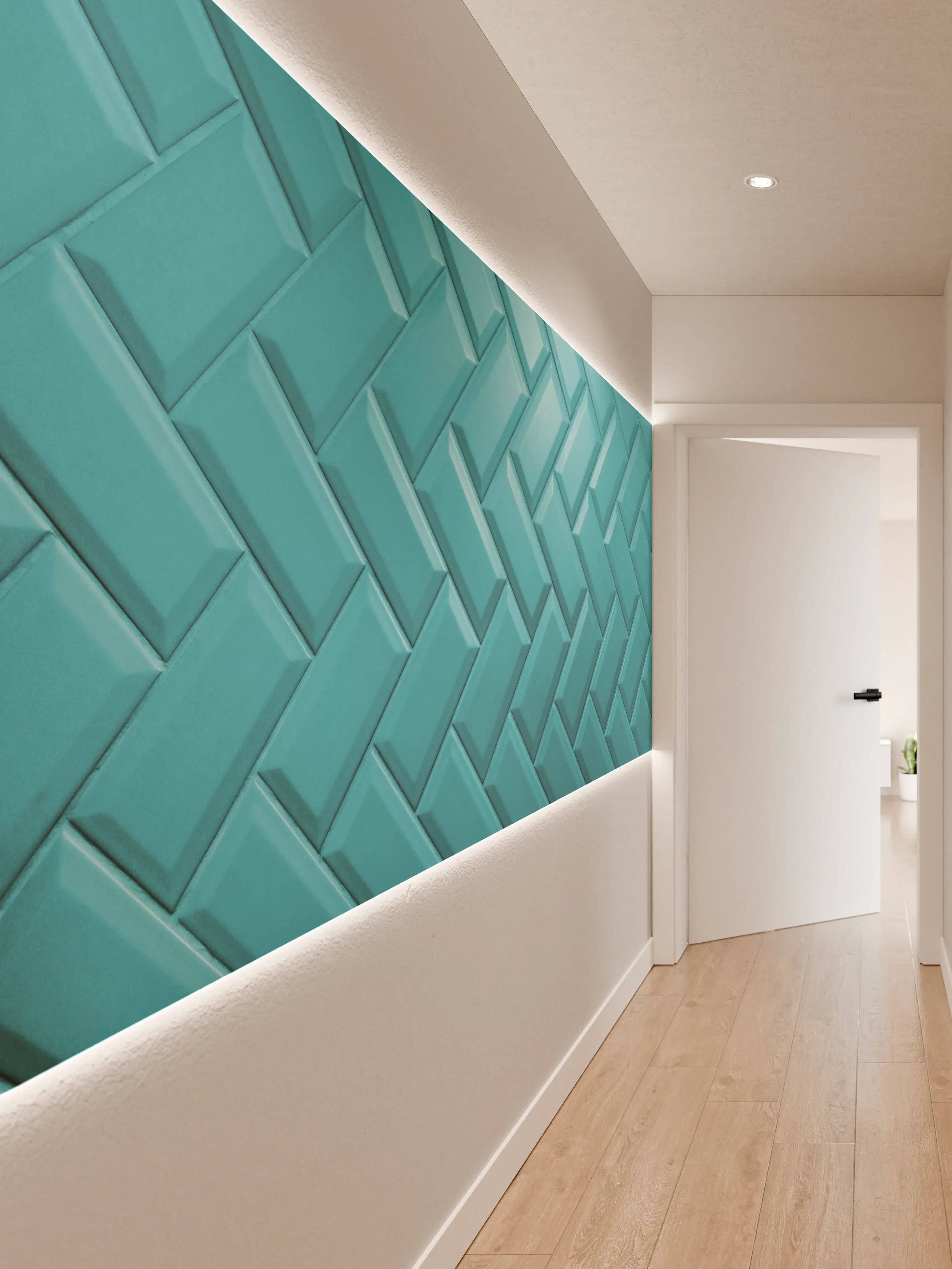 Wandverkleidung Flur - Aqua Matte Keramikfliesen