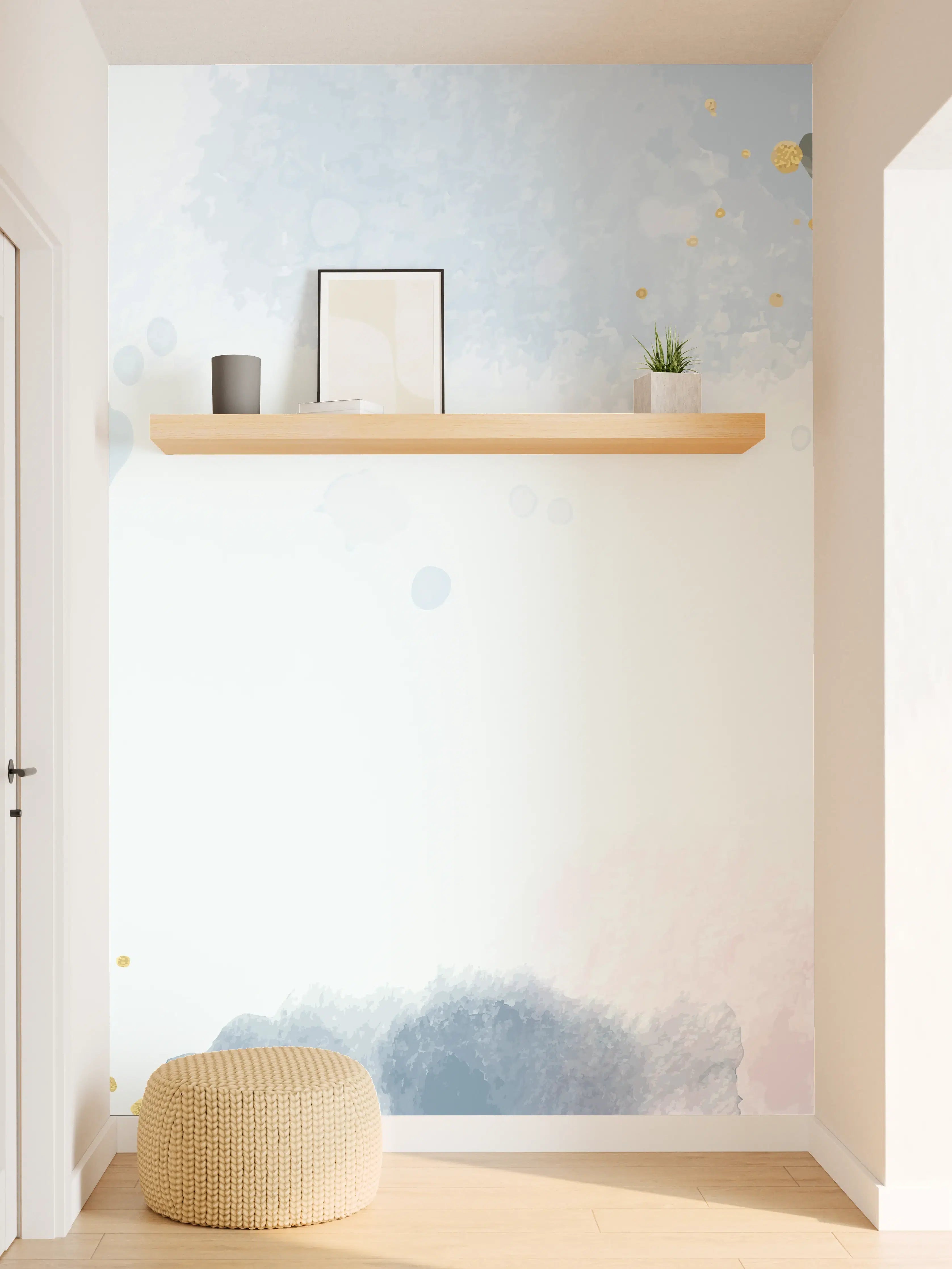 Wandverkleidung Flur - Aquarell Blüten Pastell