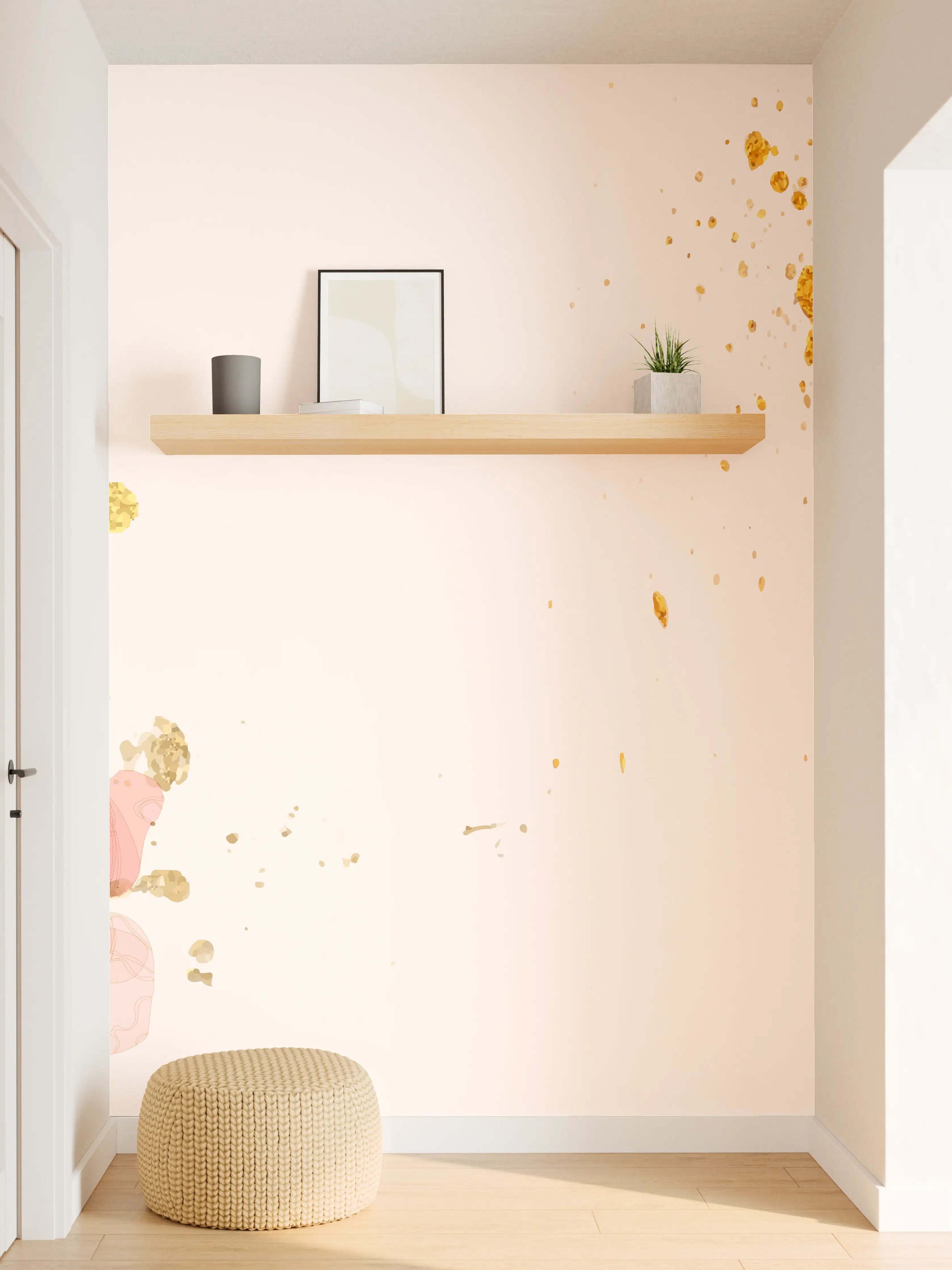 Wandverkleidung Flur - Aquarell Blumen Abstrakt