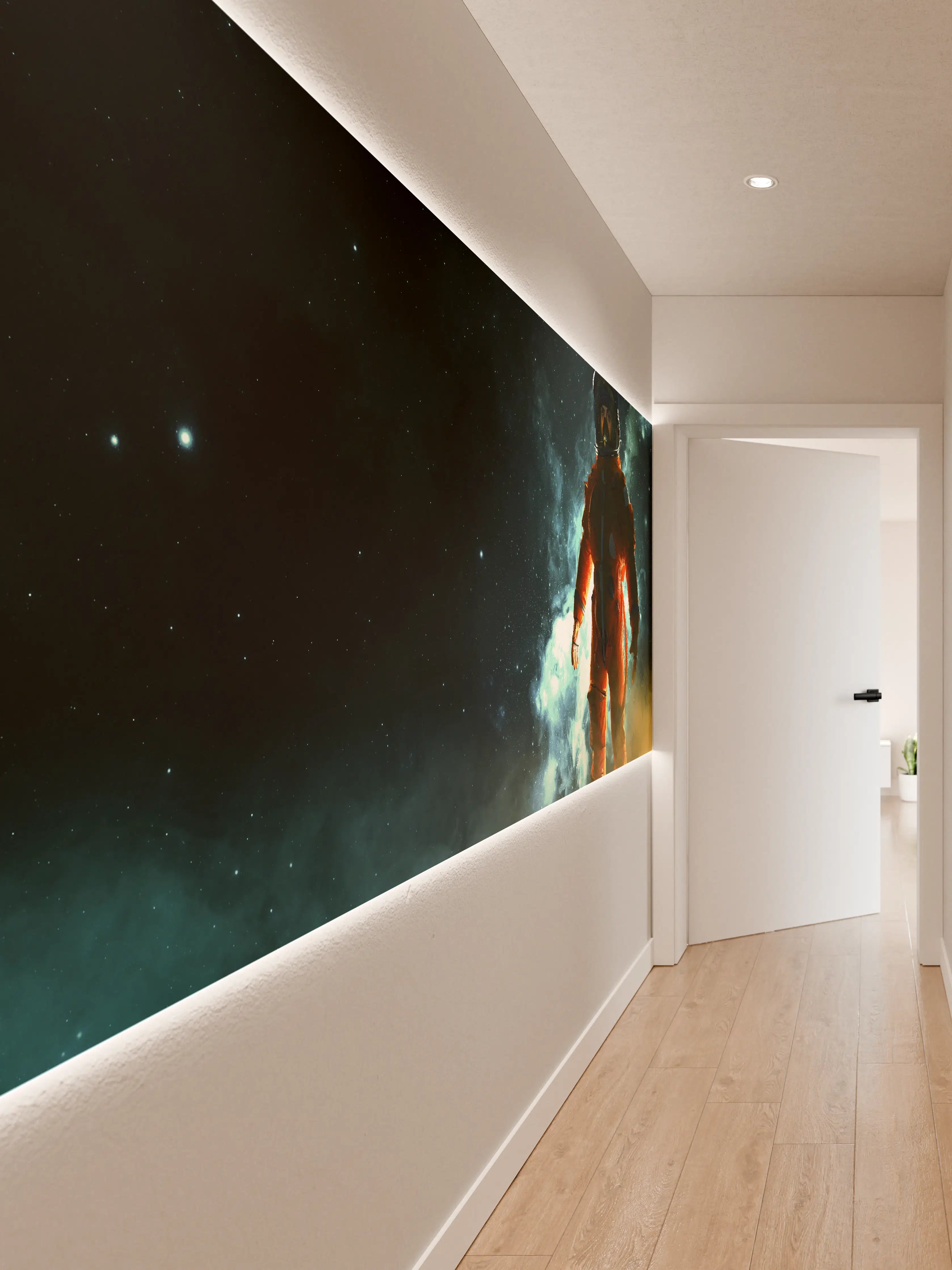 Wandverkleidung Flur - Astronaut im Weltraum