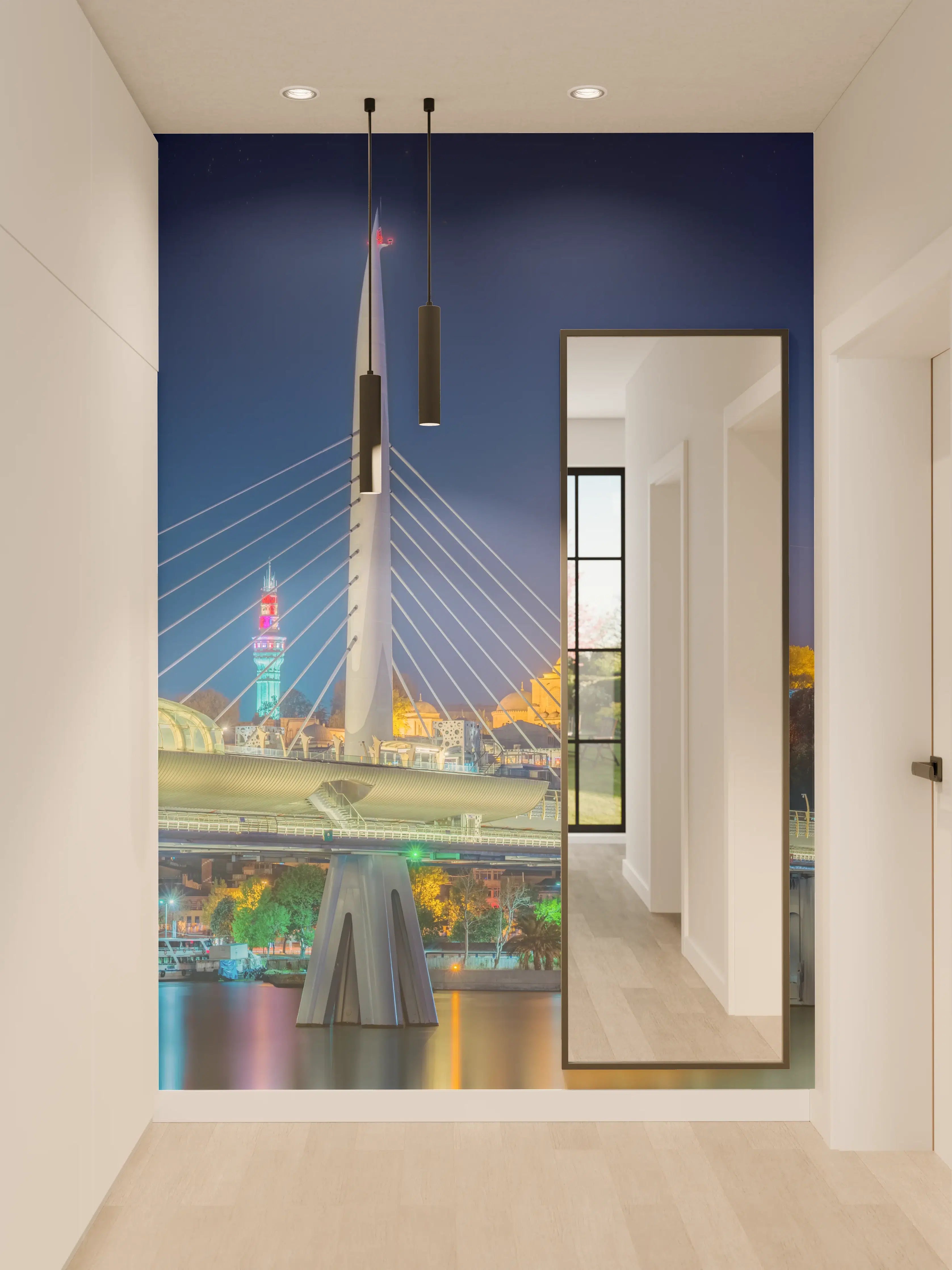 Wandverkleidung Flur - Atatürk-Brücke bei Nacht - Istanbul