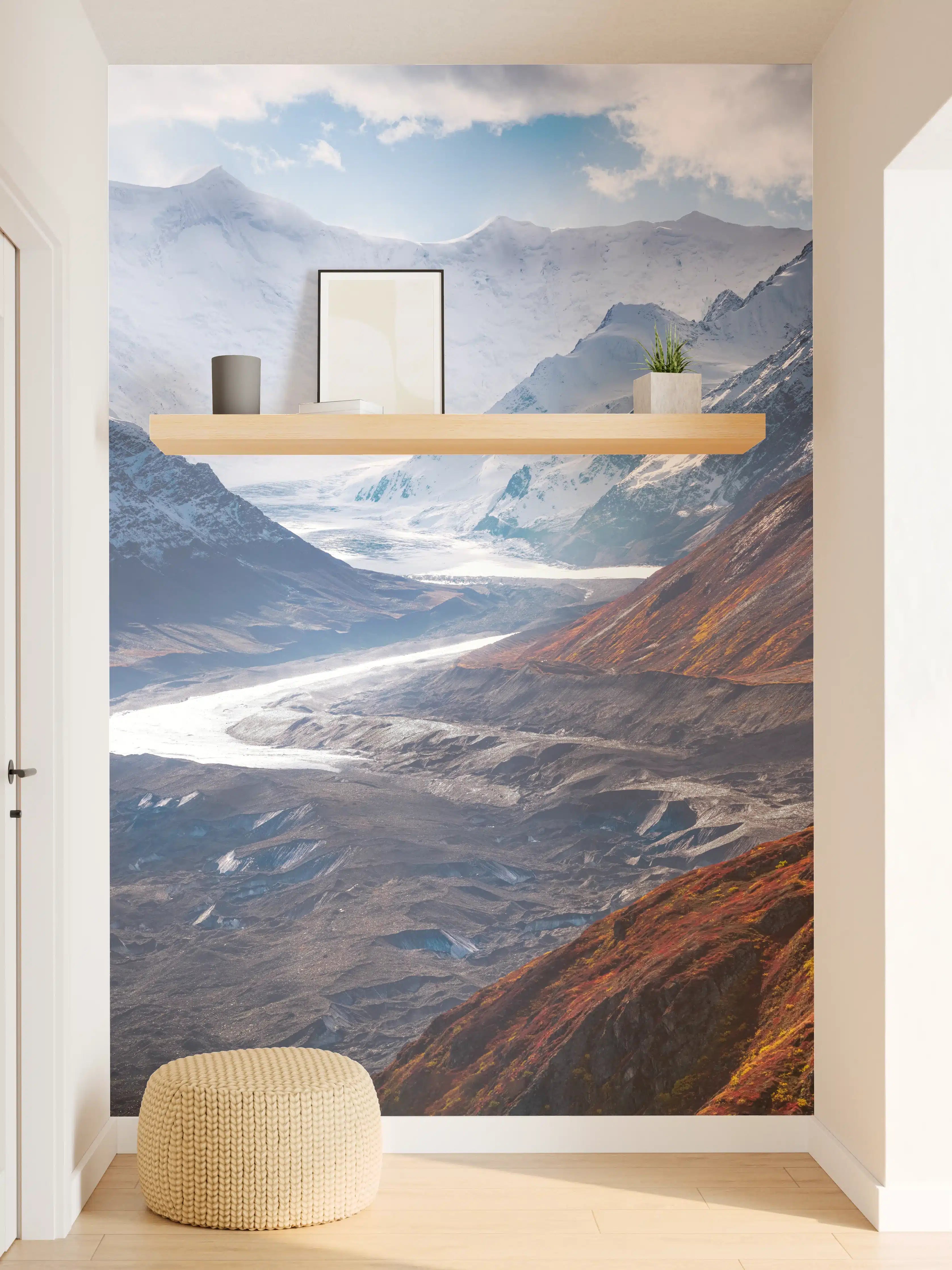 Wandverkleidung Flur - Atemberaubende Bergwelt im Sonnenlicht