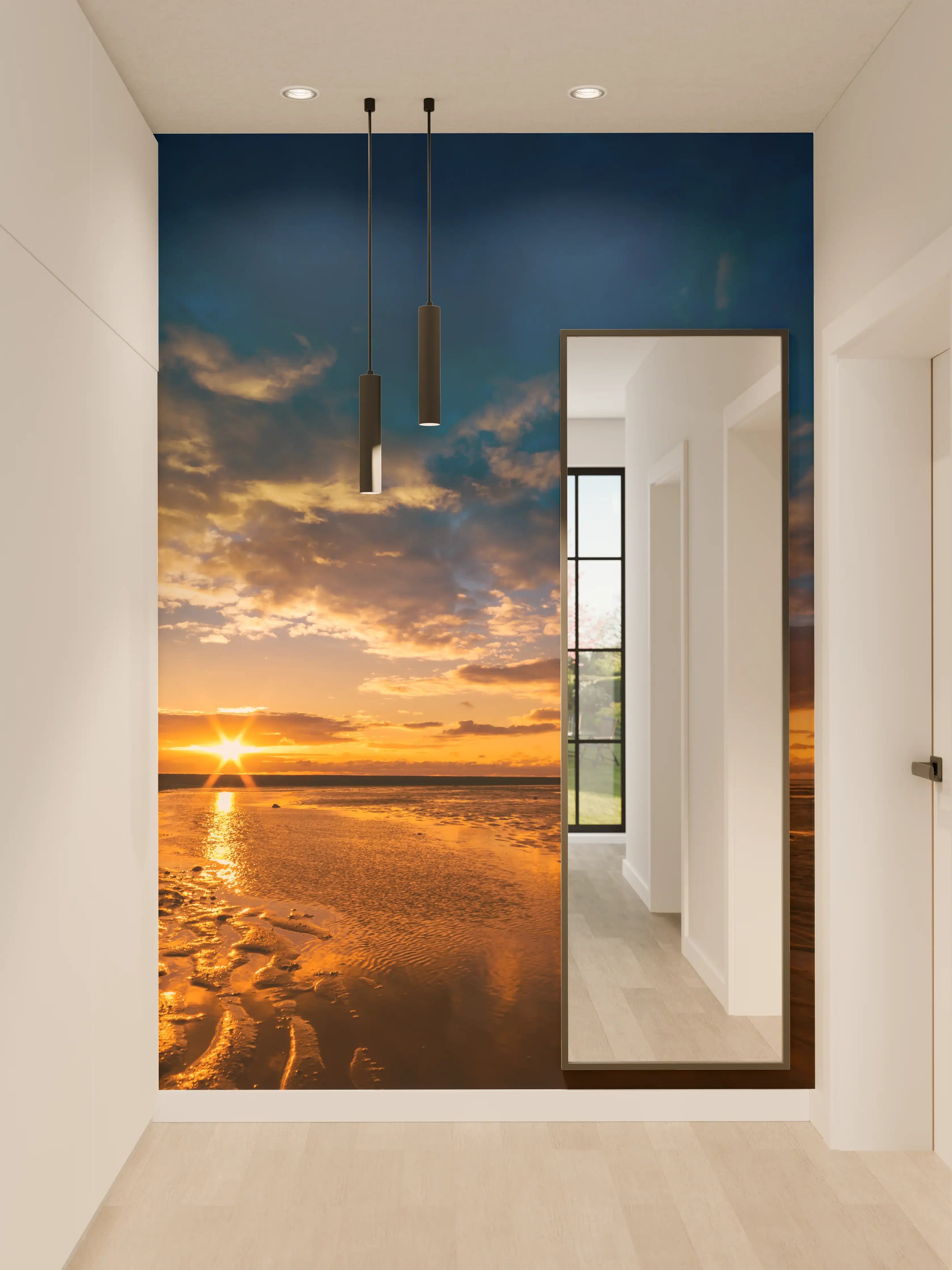 Wandverkleidung Flur - Atemberaubender Sonnenuntergang am Strand