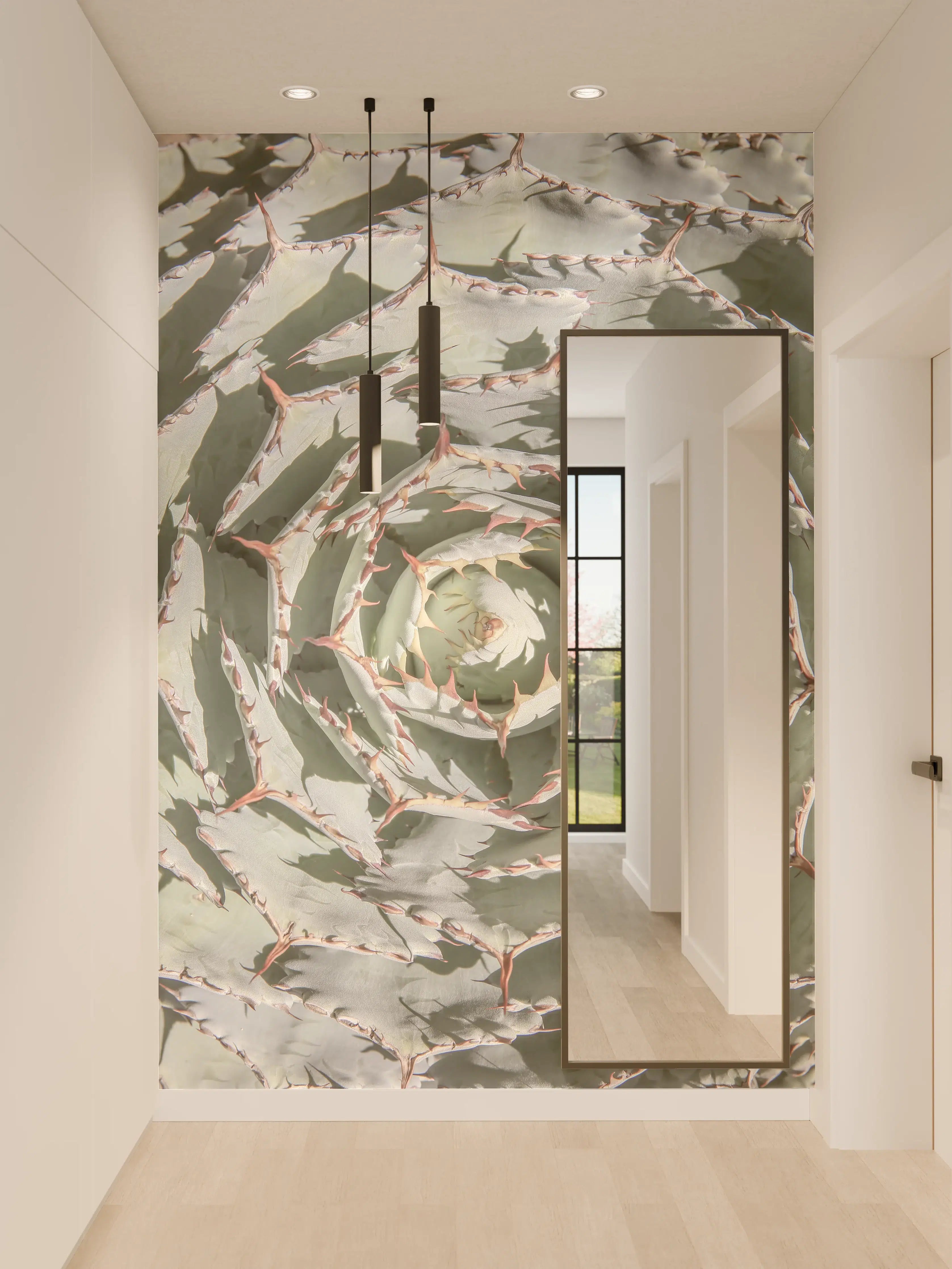 Wandverkleidung Flur - Attraktive Wüstenpflanze in Nahaufnahme