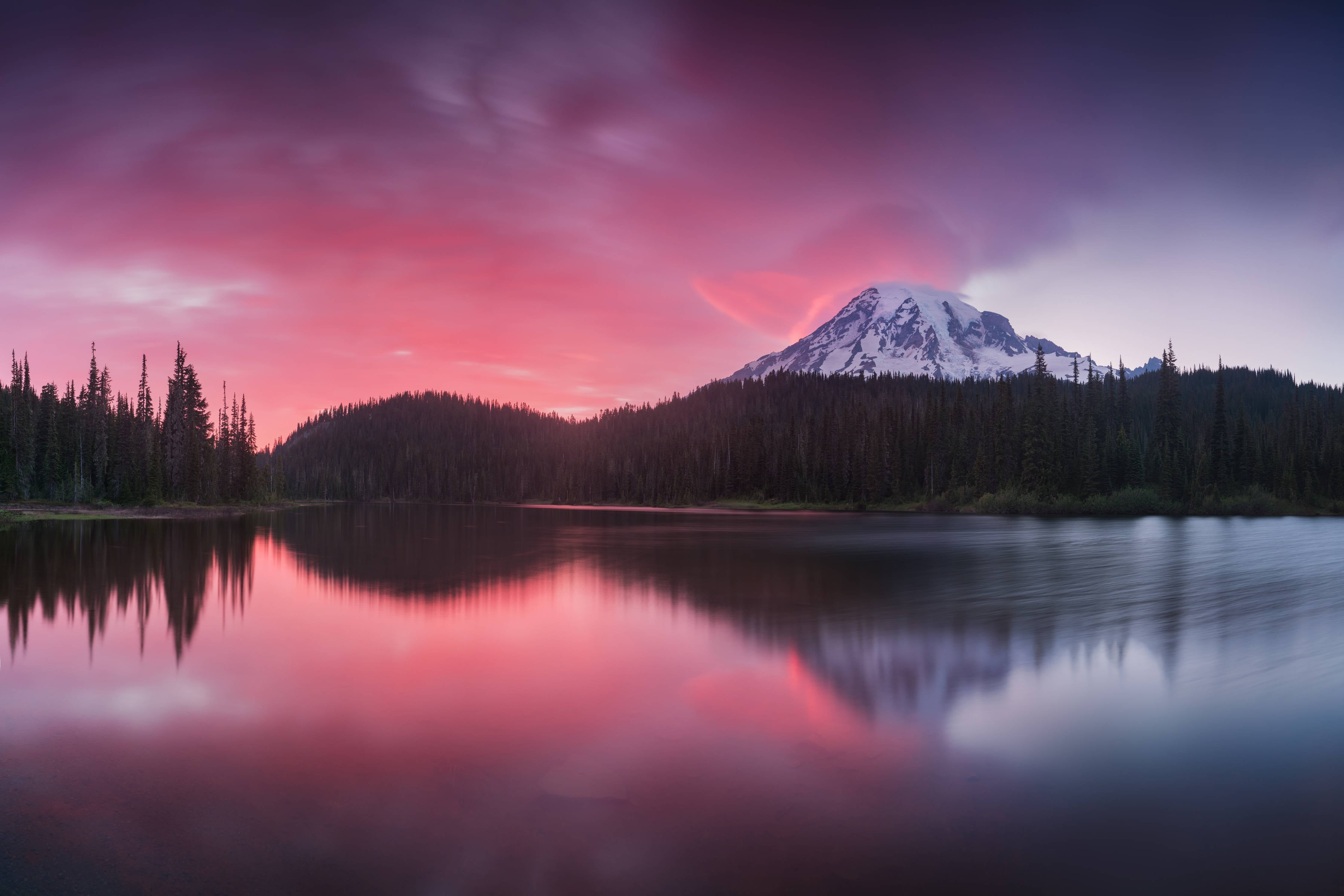Wandverkleidung Flur-Aussicht auf den Mount Rainier