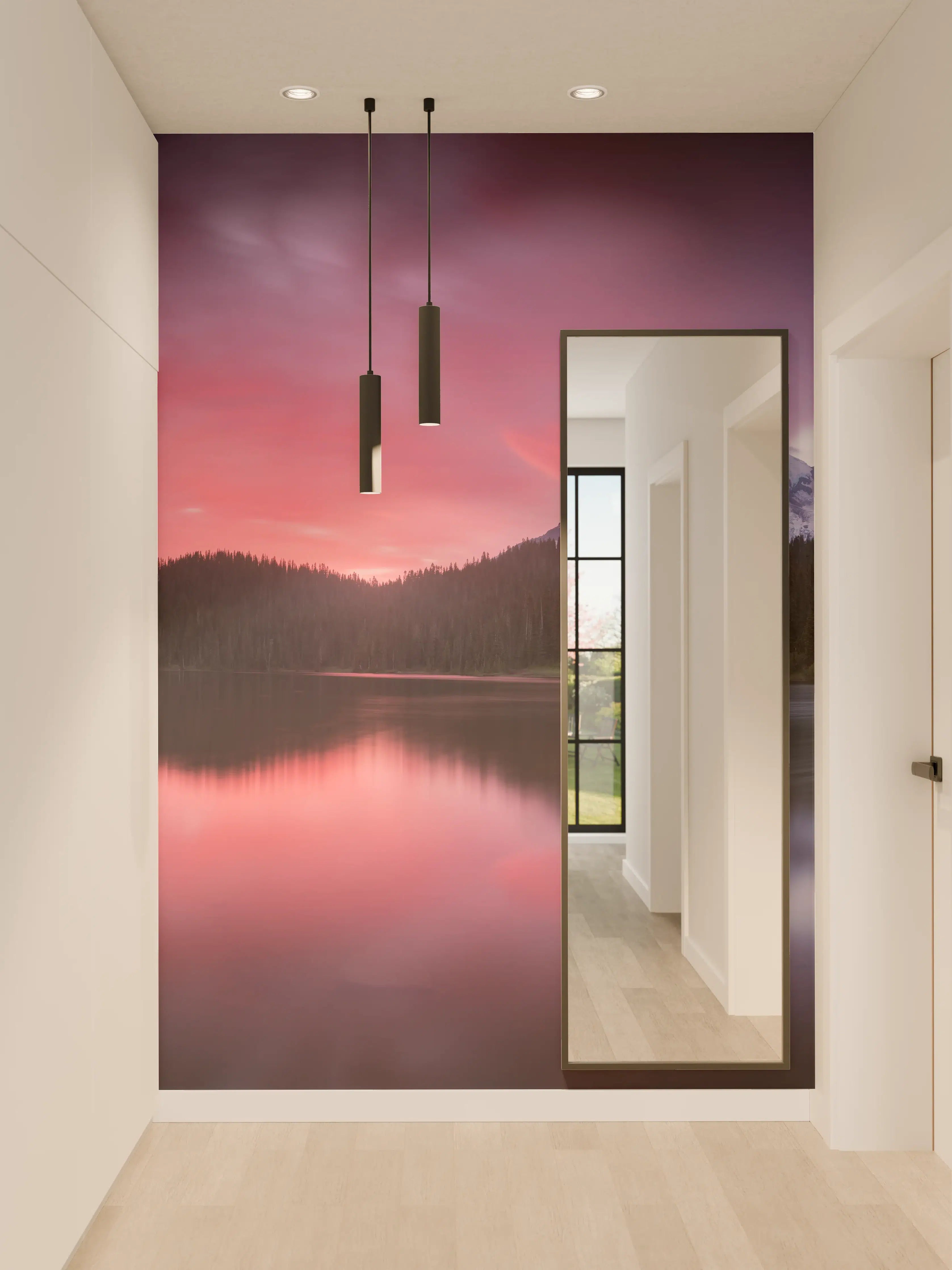 Wandverkleidung Flur - Aussicht auf den Mount Rainier