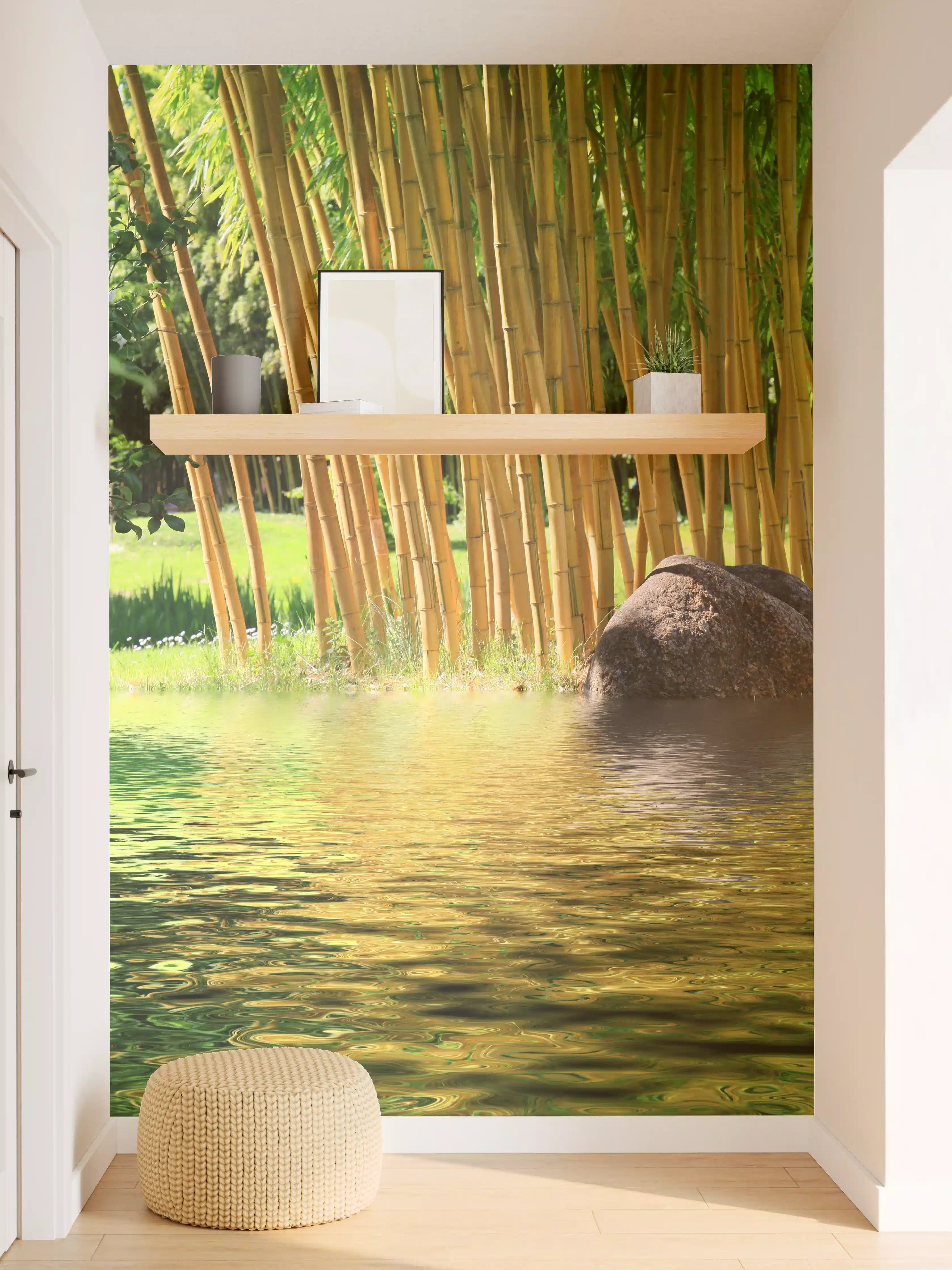 Wandverkleidung Flur - Bambusgarten im Sonnenlicht