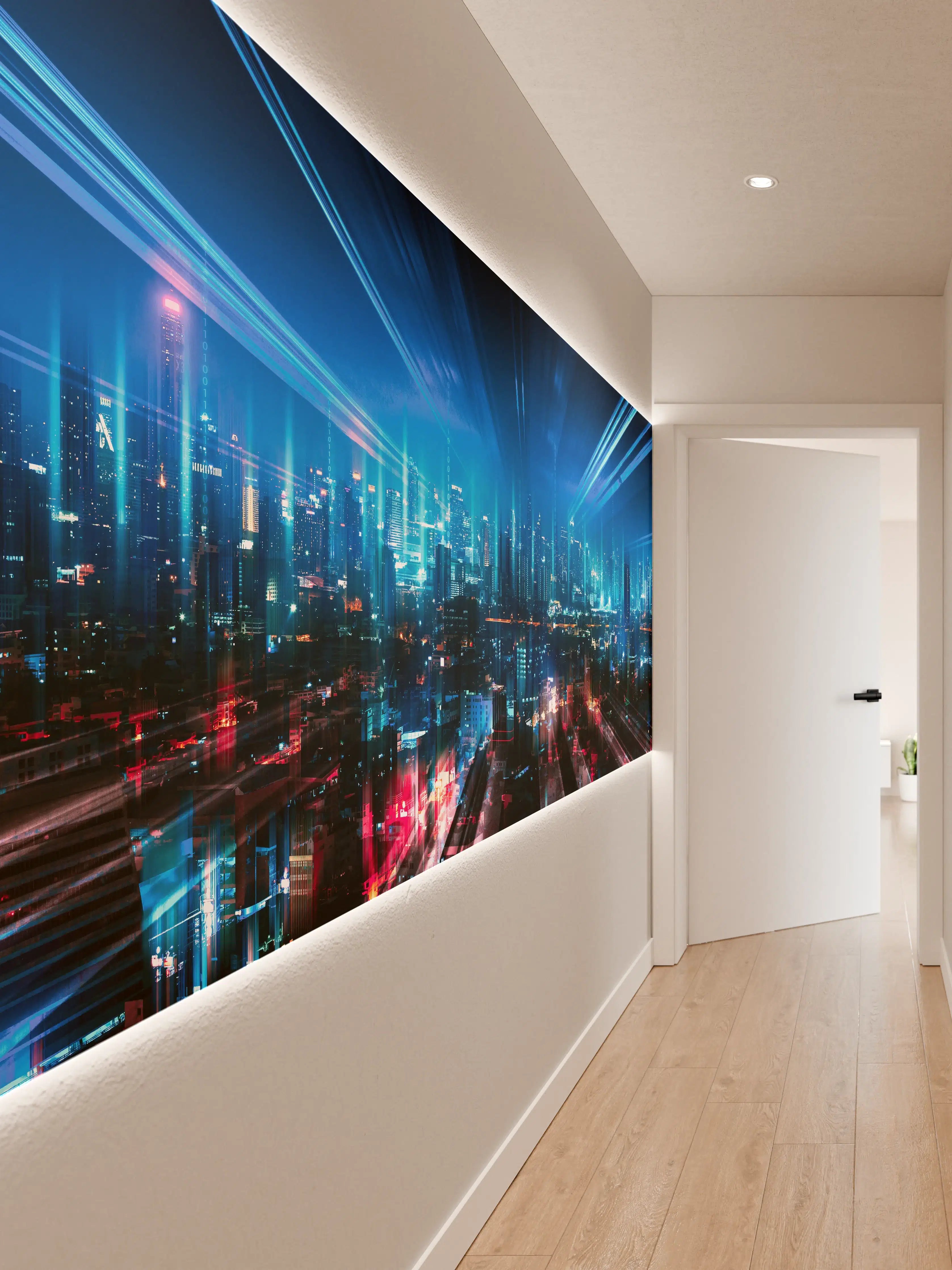Wandverkleidung Flur - Bangkok bei Nacht - Thailand